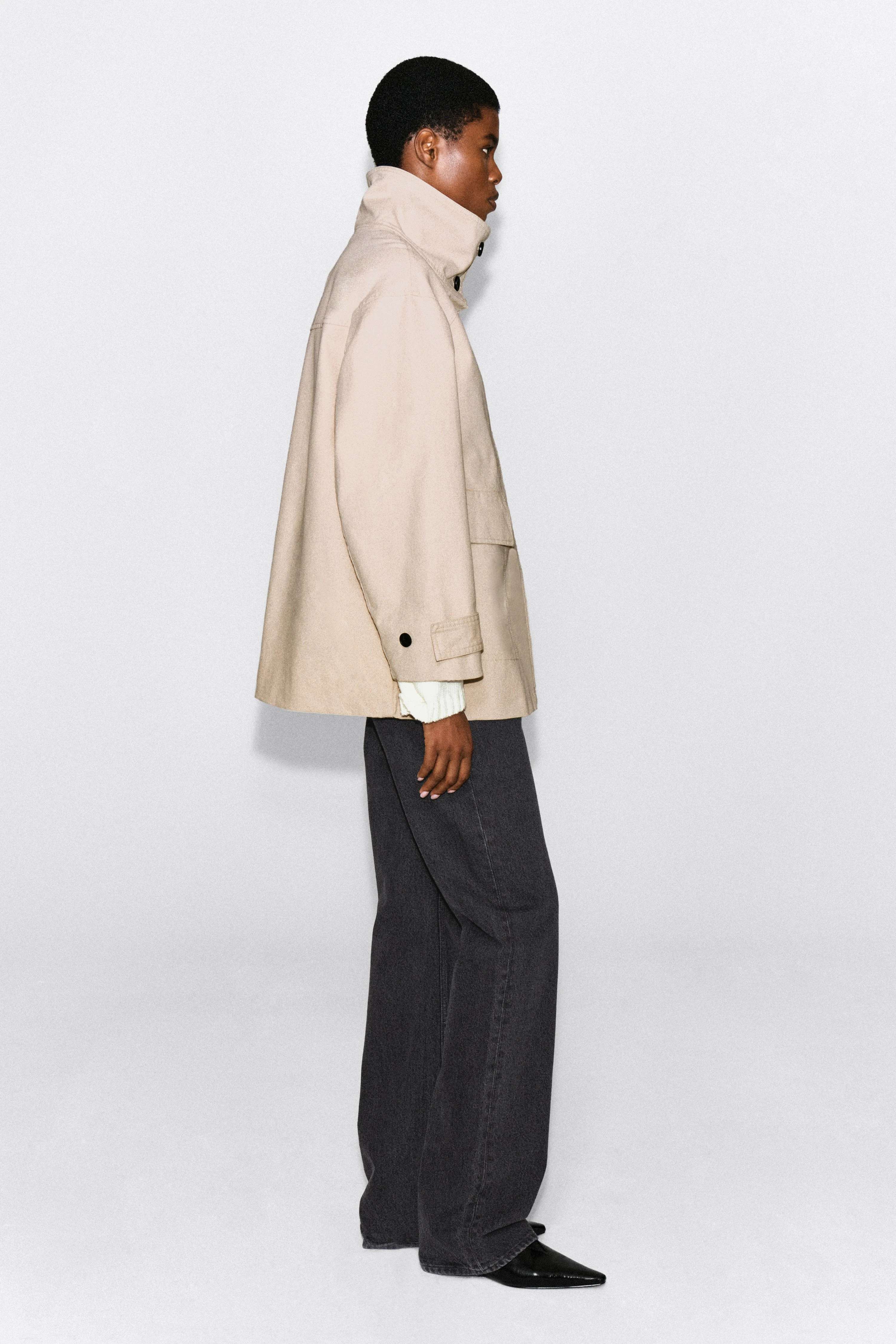COTTON-TWILL FUNNEL-NECK JACKET - 6
