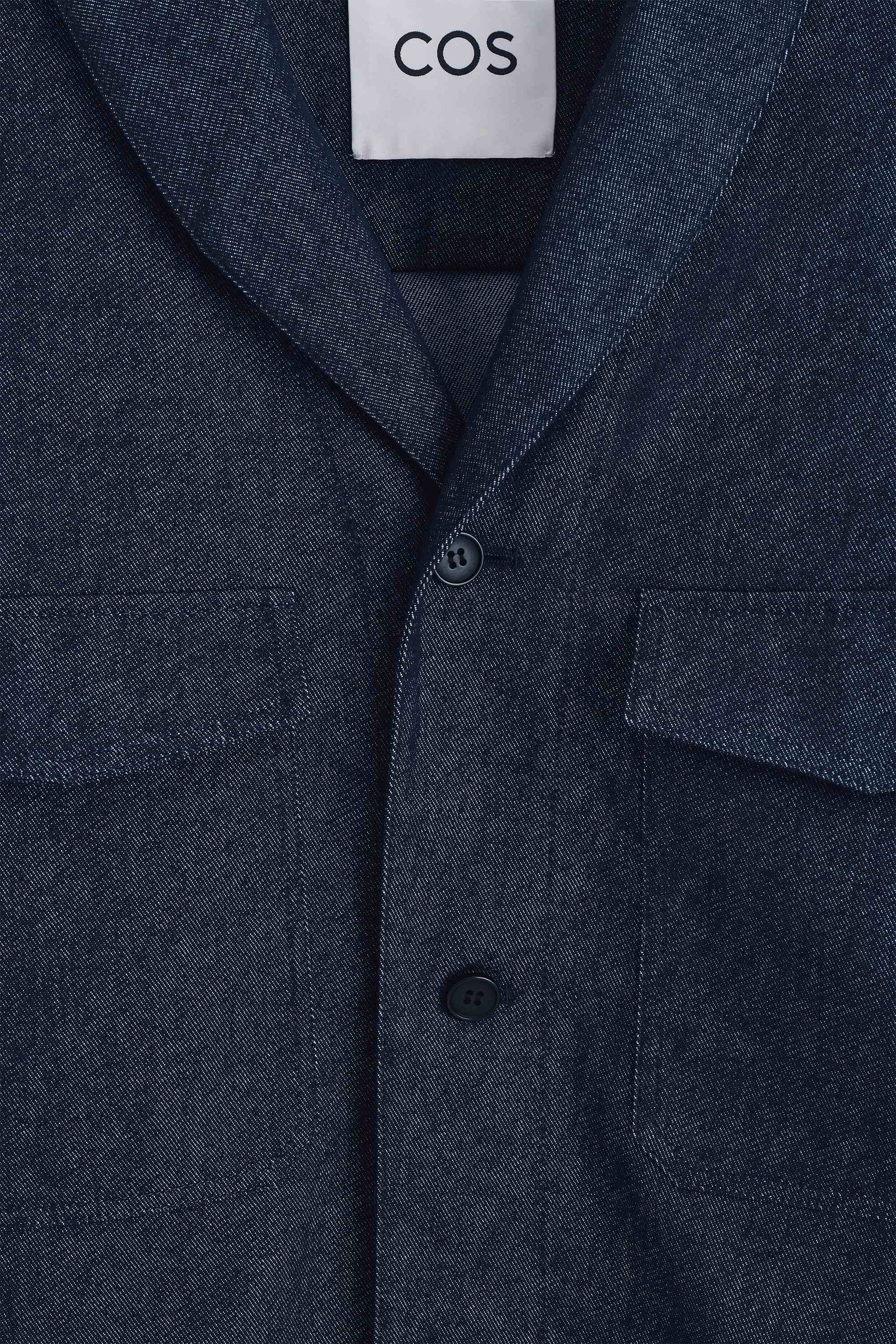 SHAWL-COLLAR DENIM-EFFECT OVERSHIRT - 7