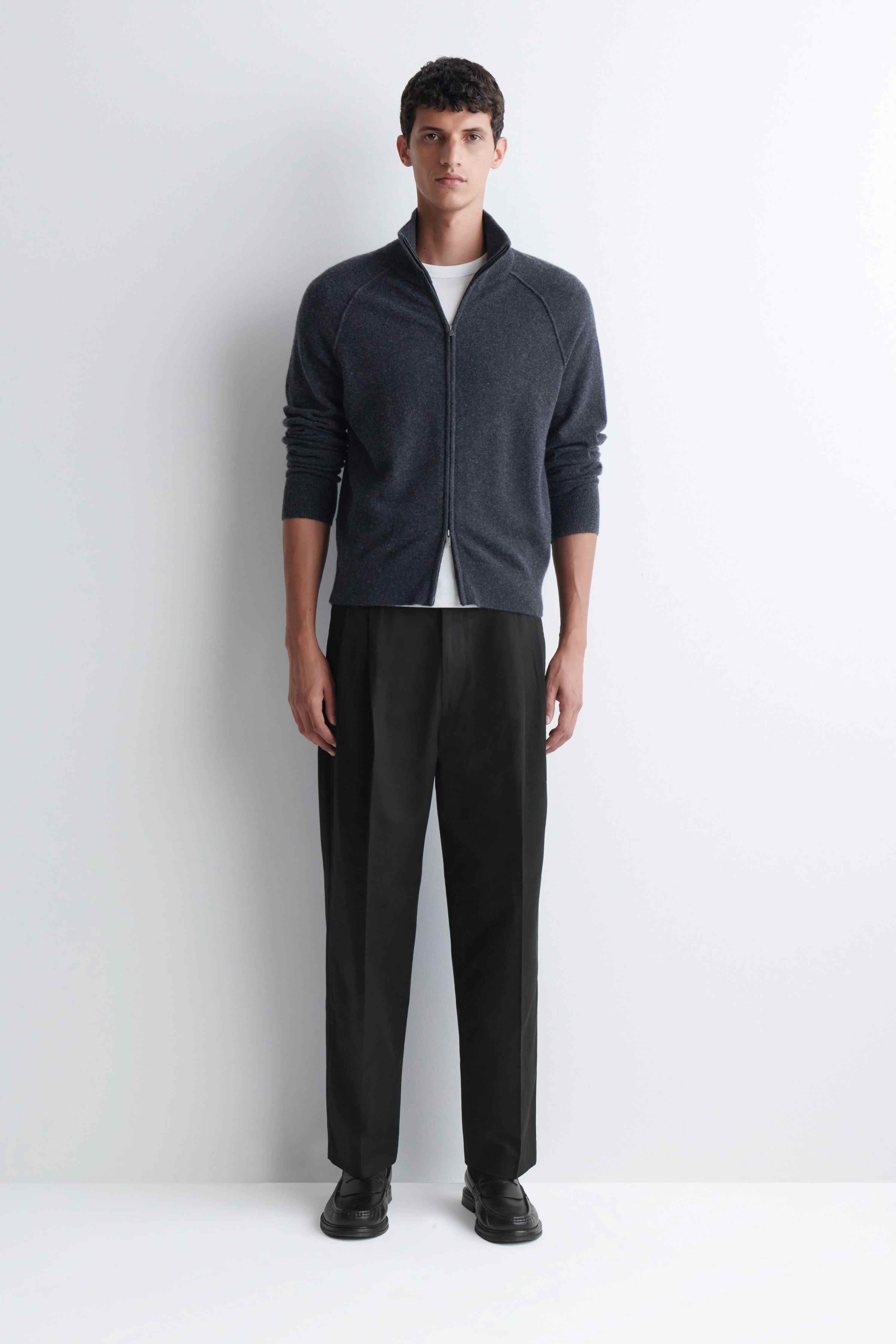 PLEATED RELAXED-FIT TAPERED TROUSERS - 1
