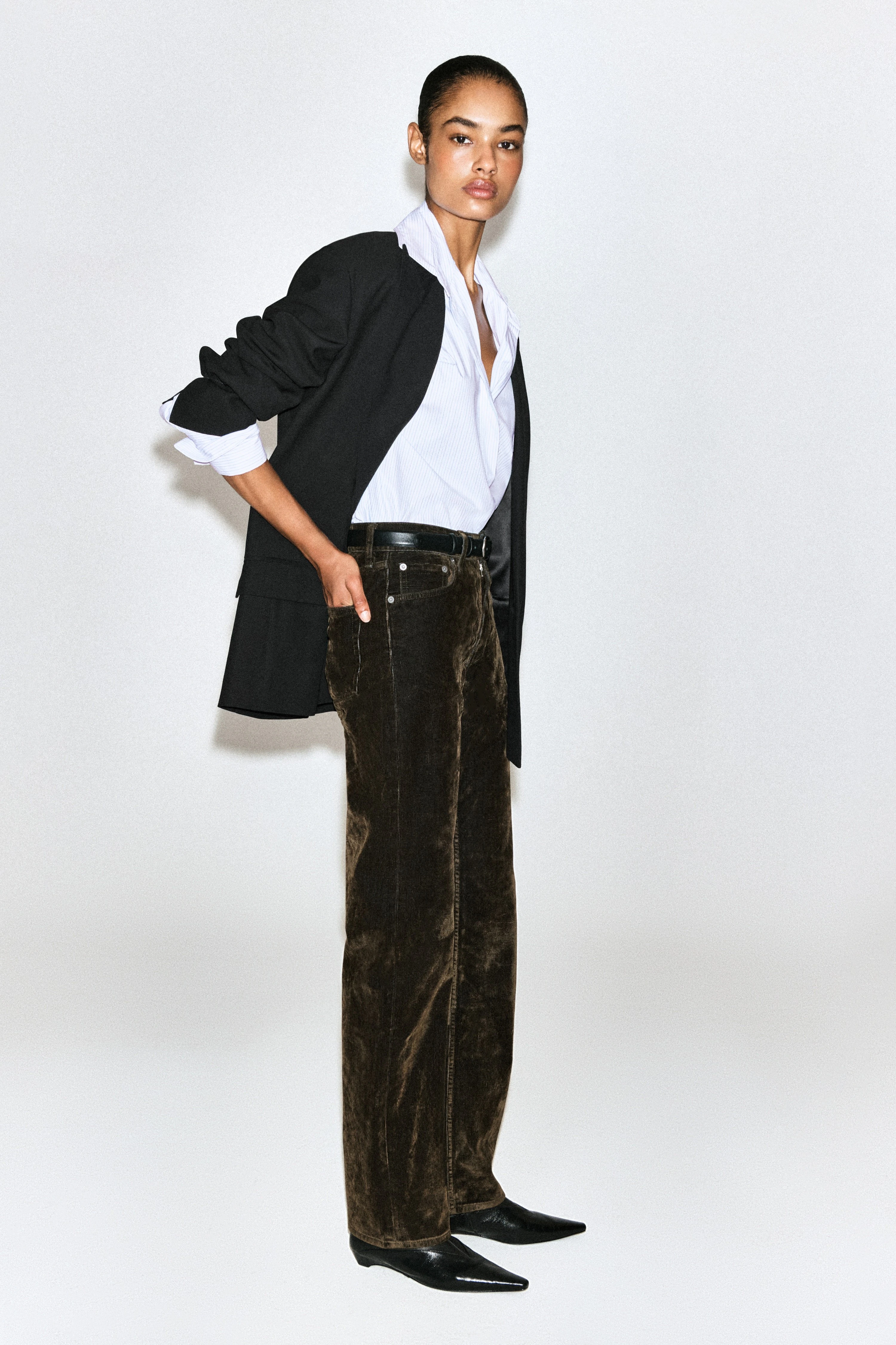 CORDUROY STRAIGHT-LEG JEANS - 4