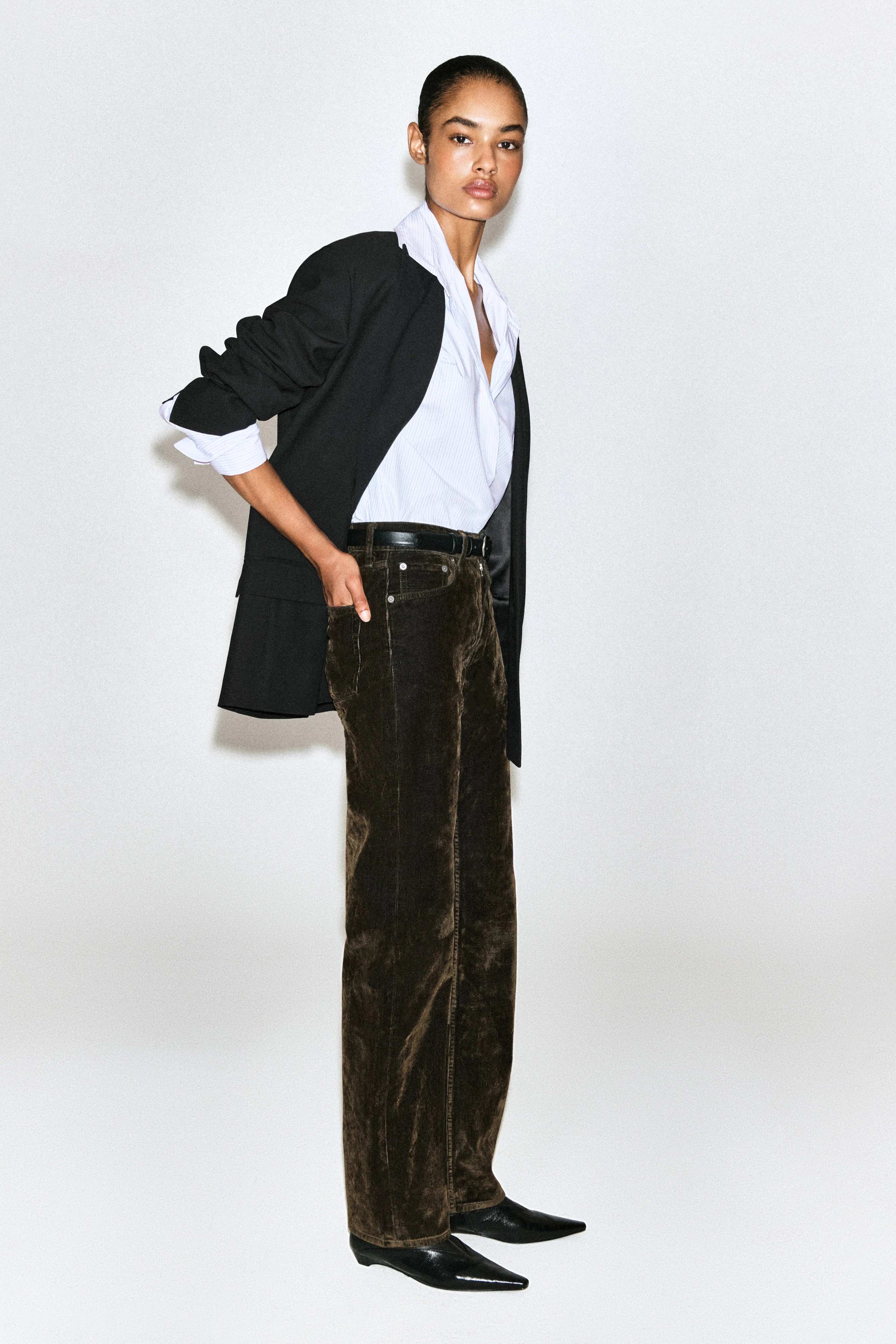 CORDUROY STRAIGHT-LEG JEANS - 4