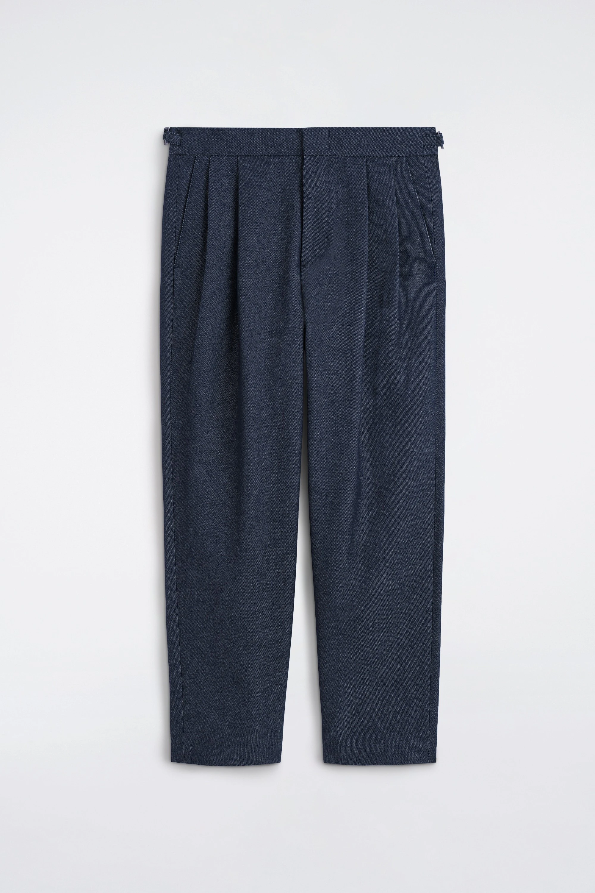 DENIM-EFFECT RELAXED-FIT TAPERED TROUSERS - 6