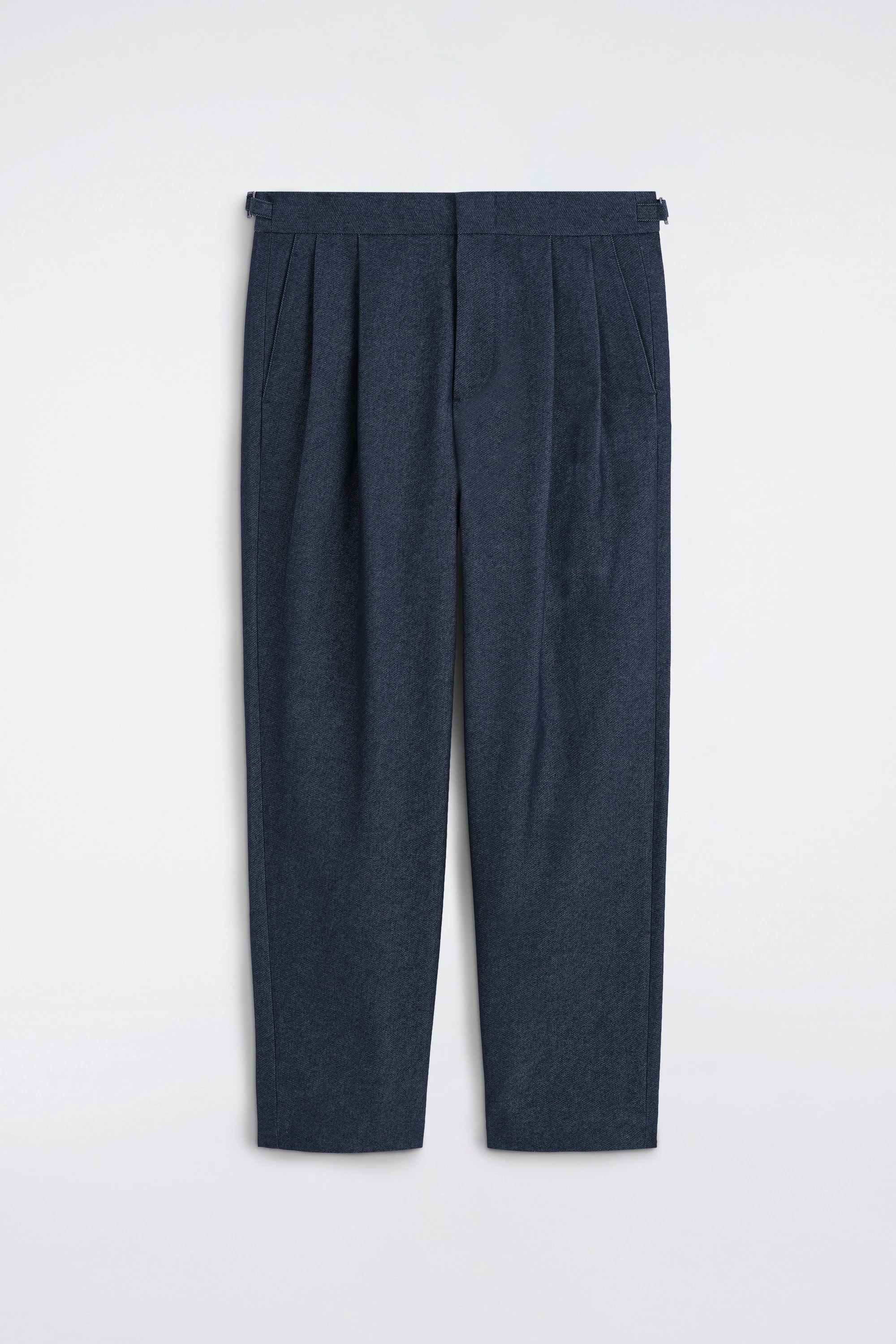 DENIM-EFFECT RELAXED-FIT TAPERED TROUSERS - 6