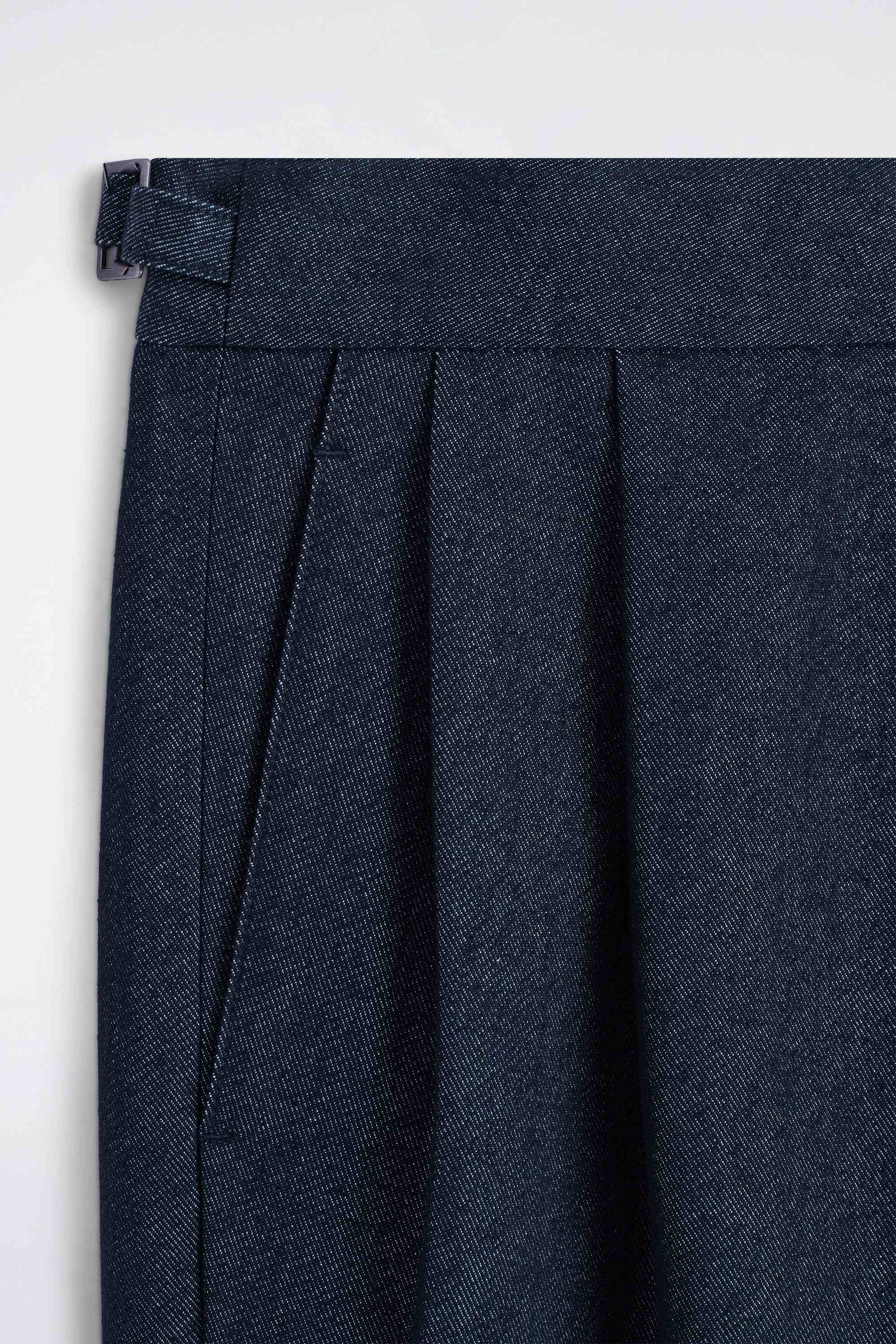DENIM-EFFECT RELAXED-FIT TAPERED TROUSERS - 7