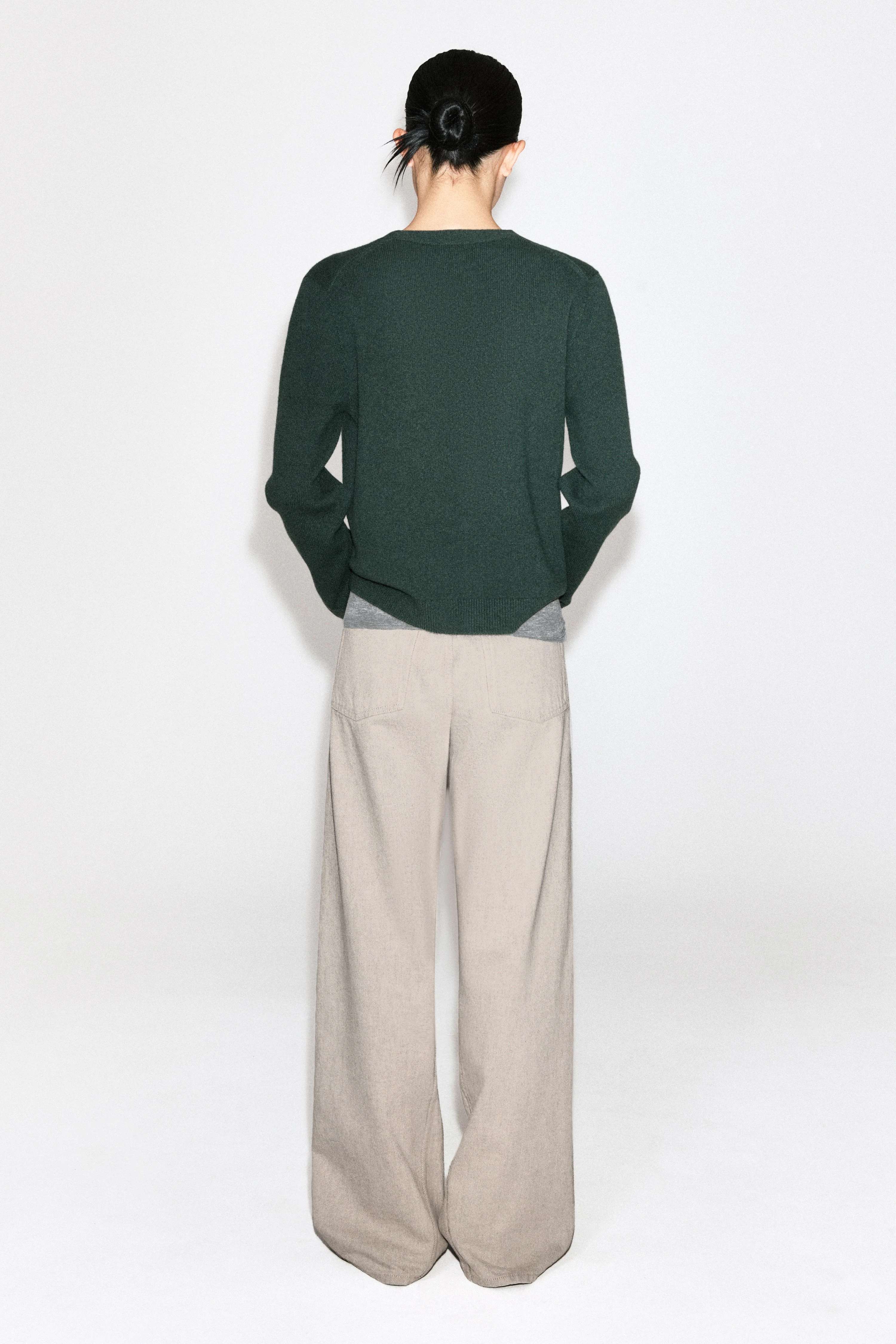 MERINO WOOL V-NECK CARDIGAN - 2