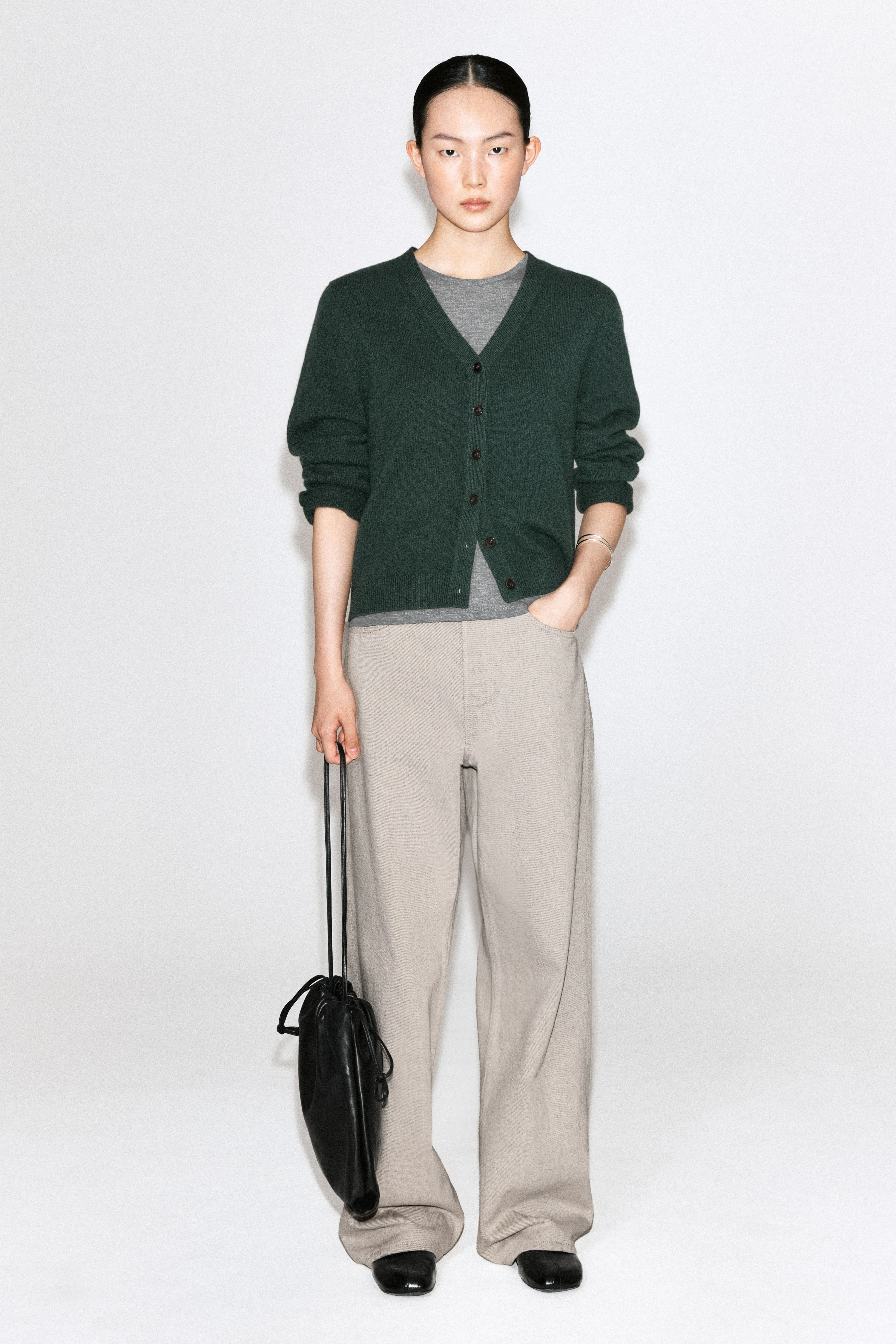 MERINO WOOL V-NECK CARDIGAN - 3