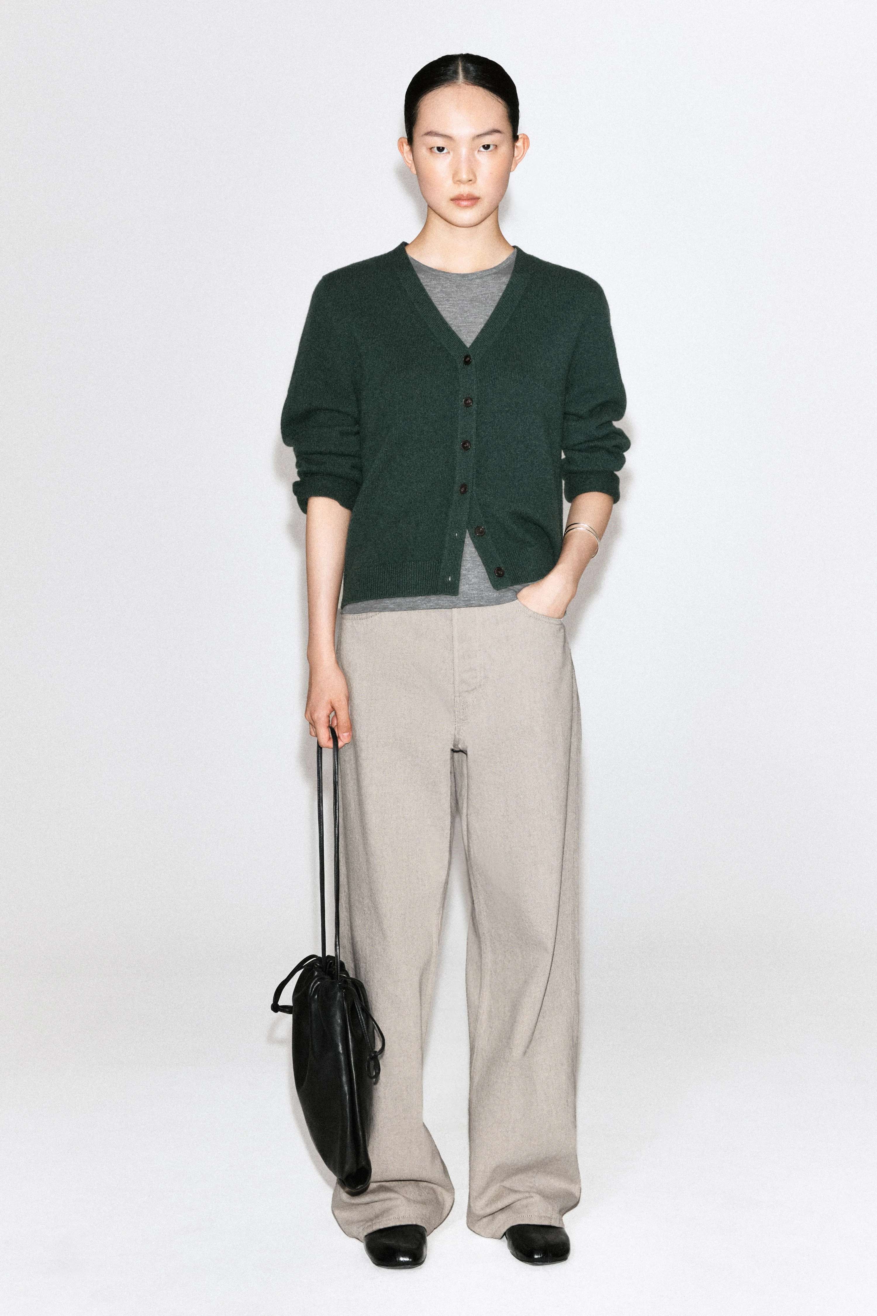 MERINO WOOL V-NECK CARDIGAN - 3