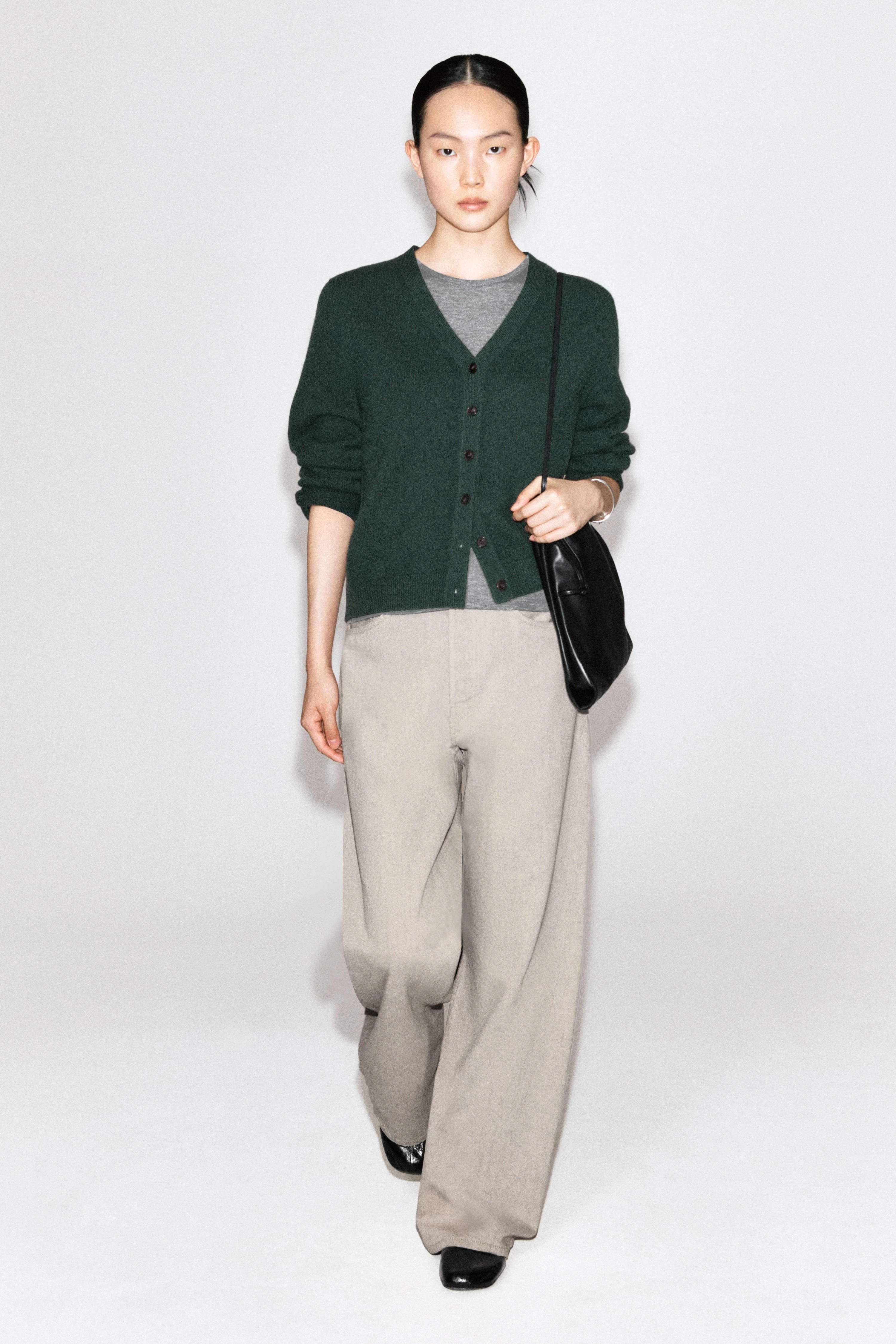 MERINO WOOL V-NECK CARDIGAN - 4