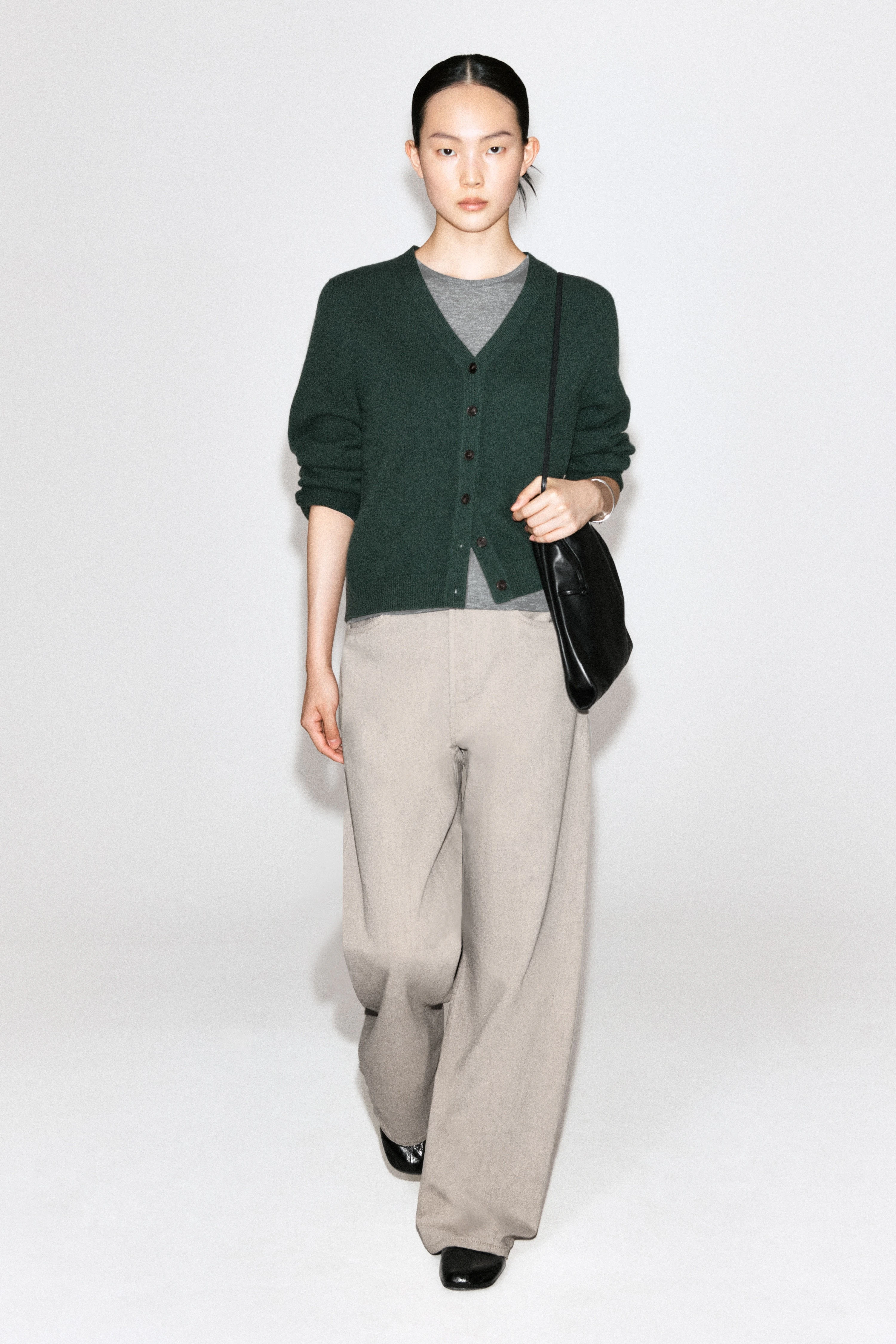 MERINO WOOL V-NECK CARDIGAN - 4