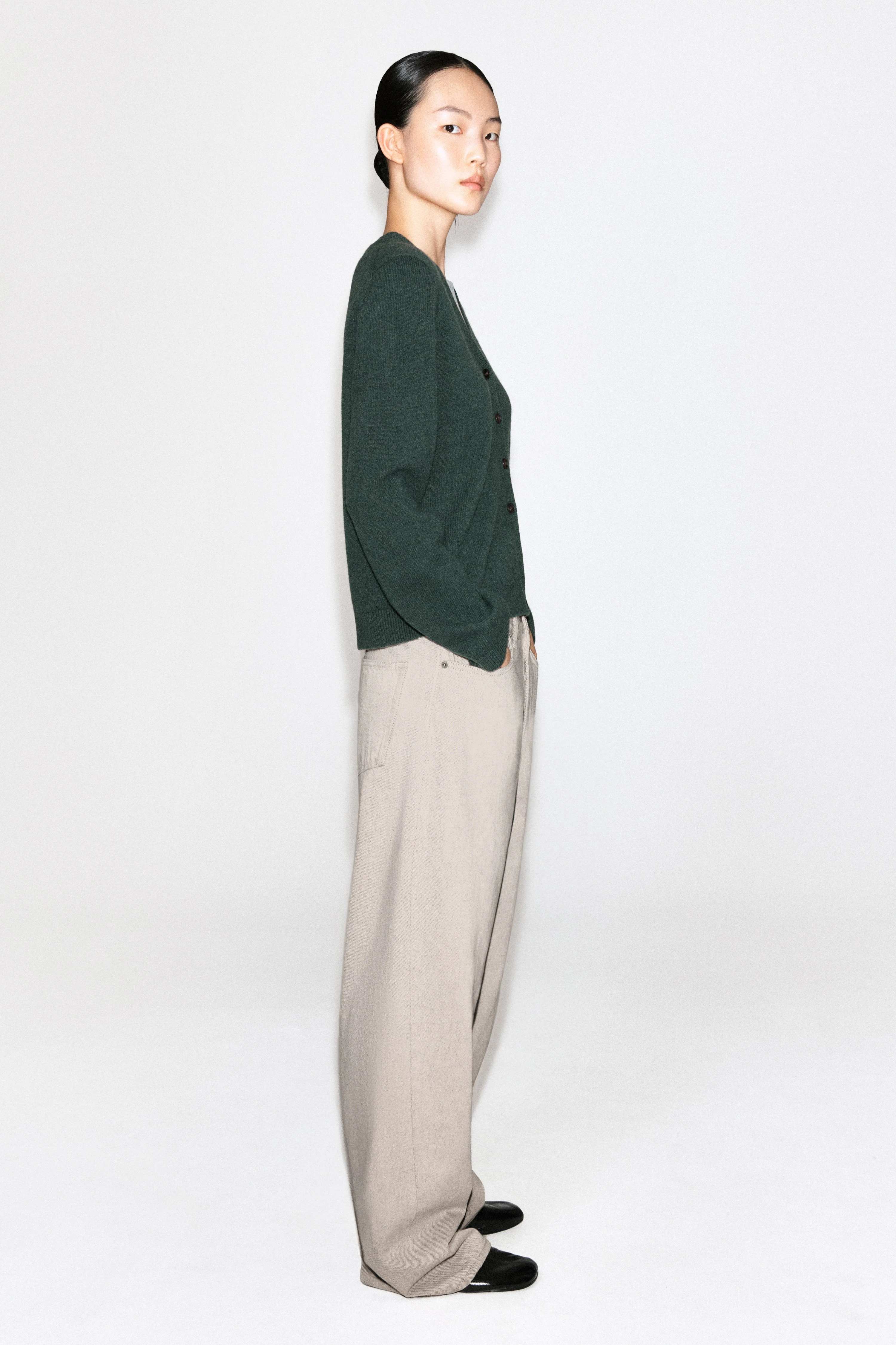 MERINO WOOL V-NECK CARDIGAN - 5