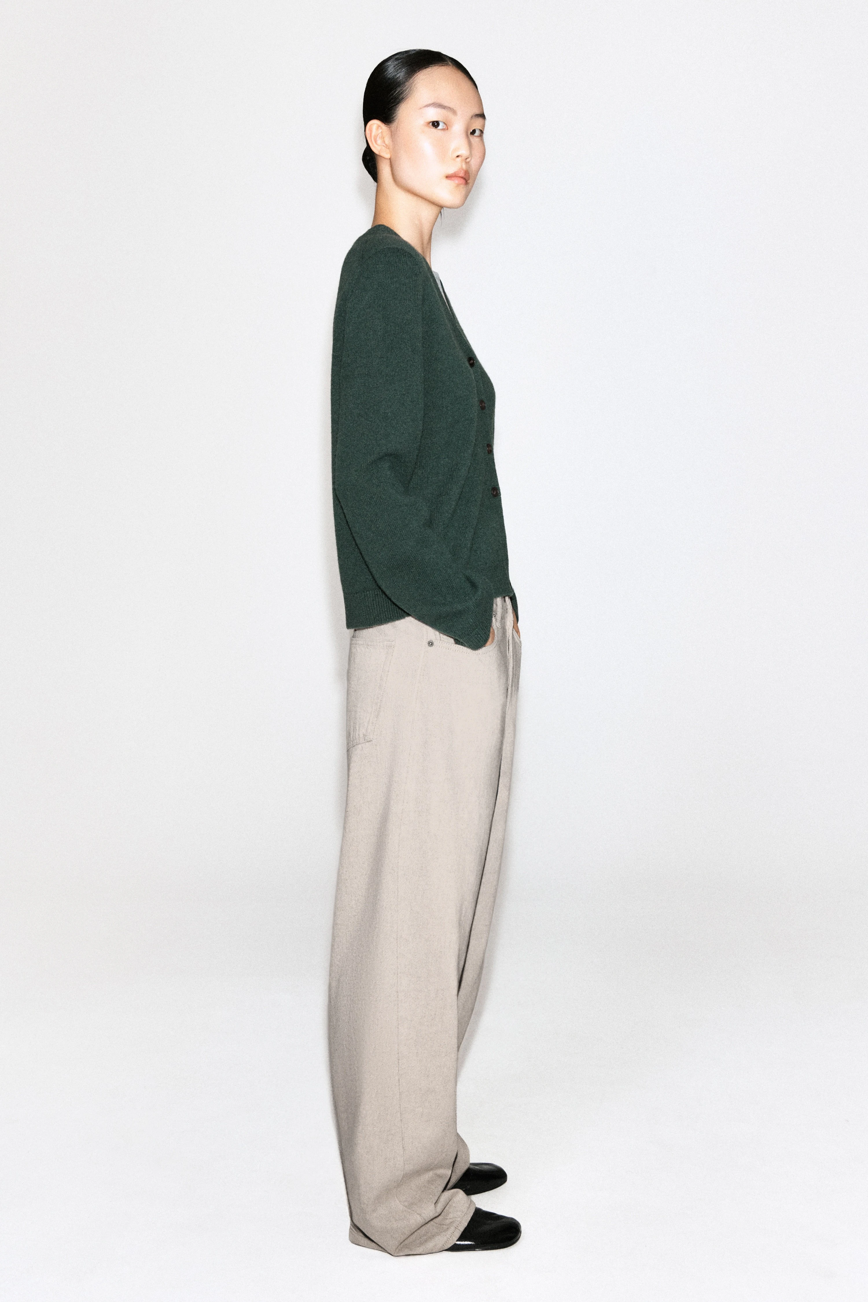 MERINO WOOL V-NECK CARDIGAN - 5