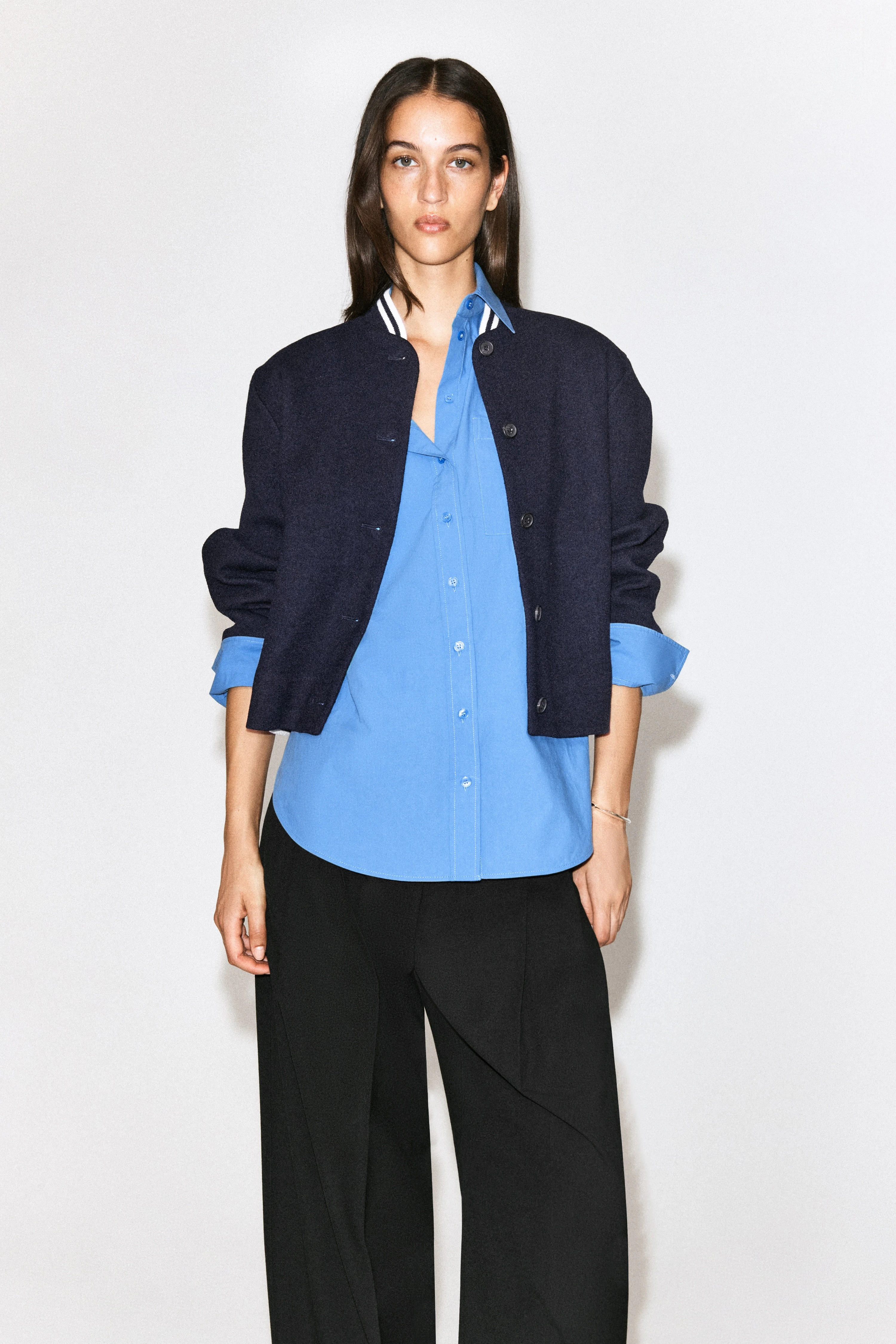 BOILED WOOL-BLEND BOMBER JACKET - 1