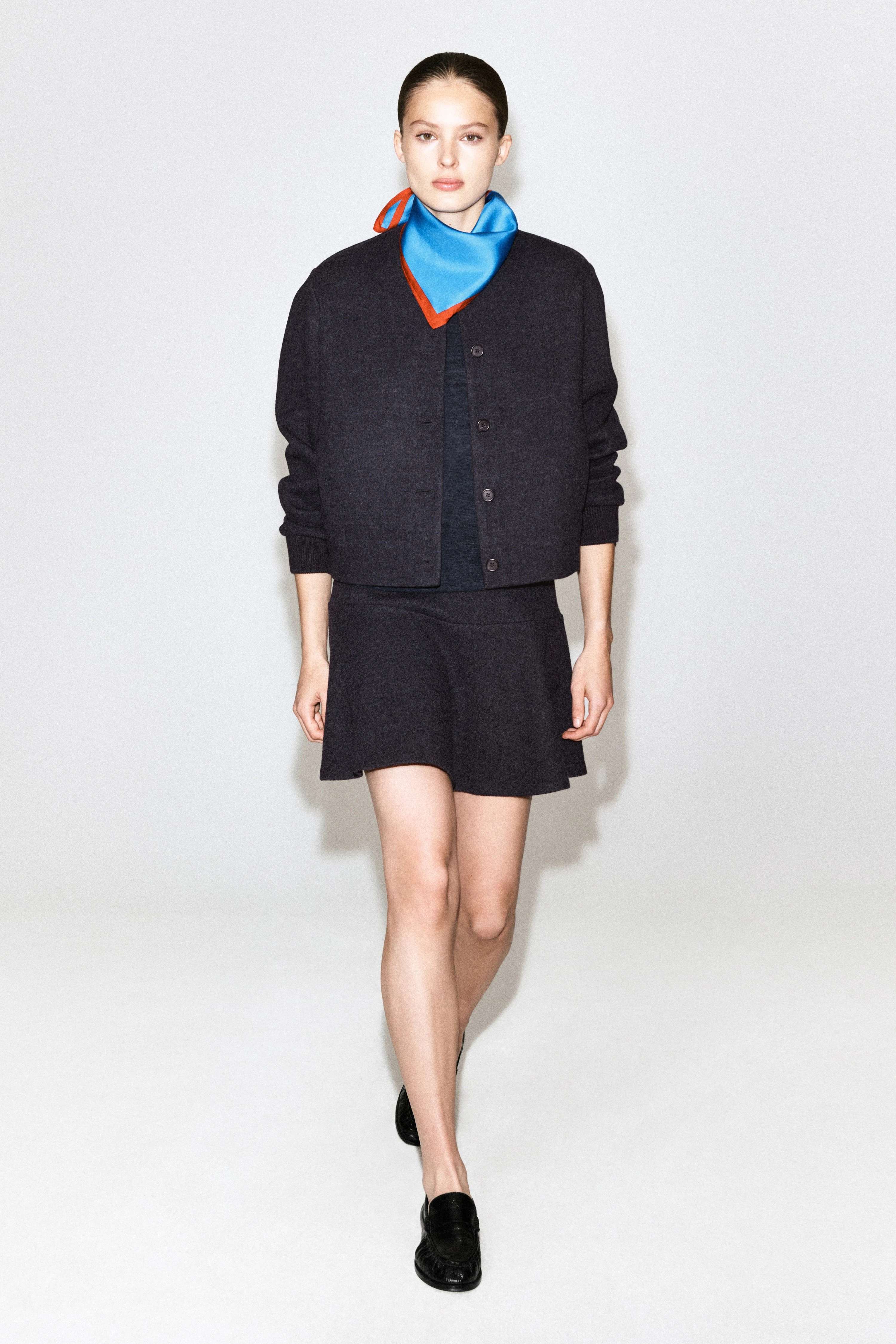 BOILED WOOL-BLEND MINI SKIRT - 1