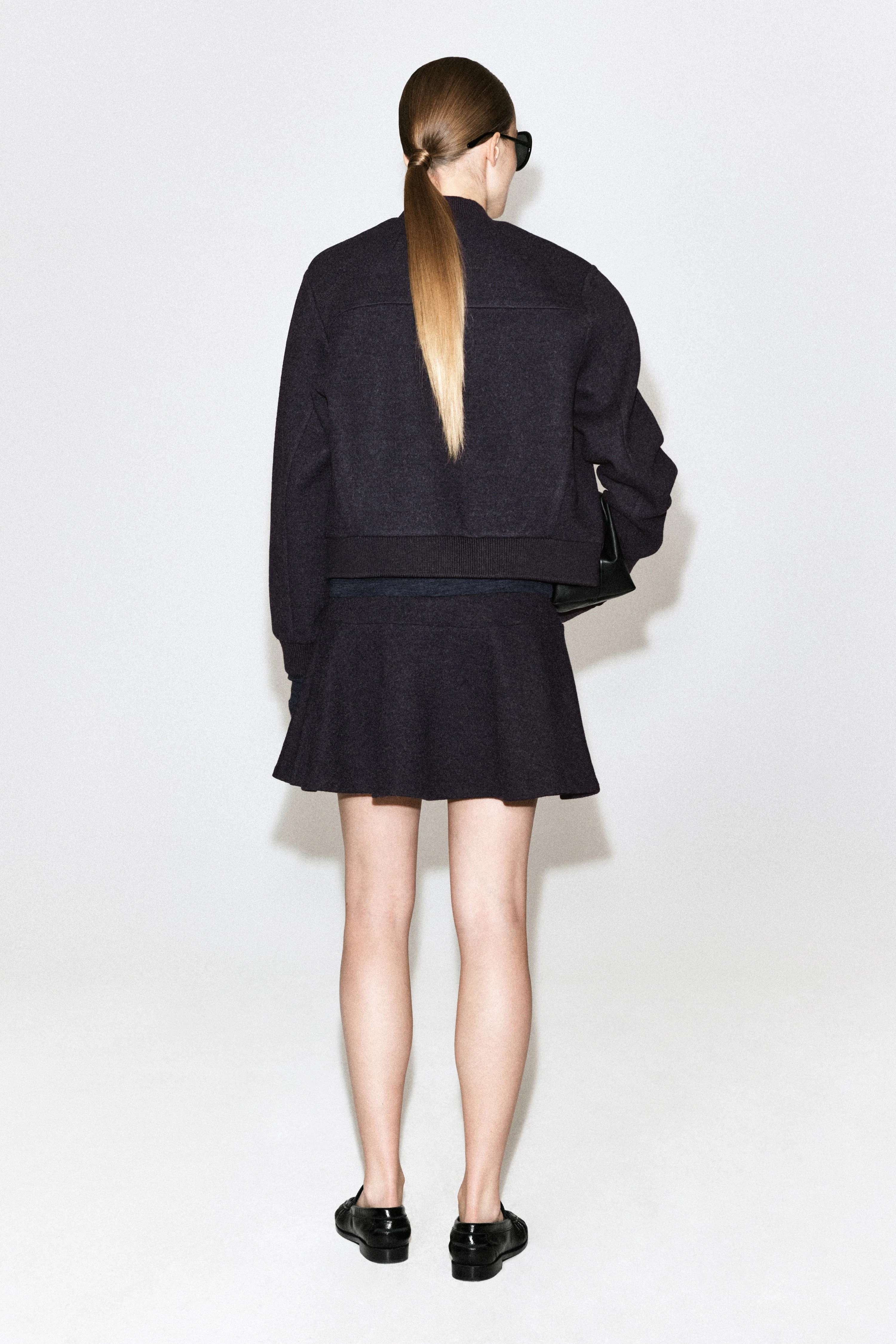 BOILED WOOL-BLEND MINI SKIRT