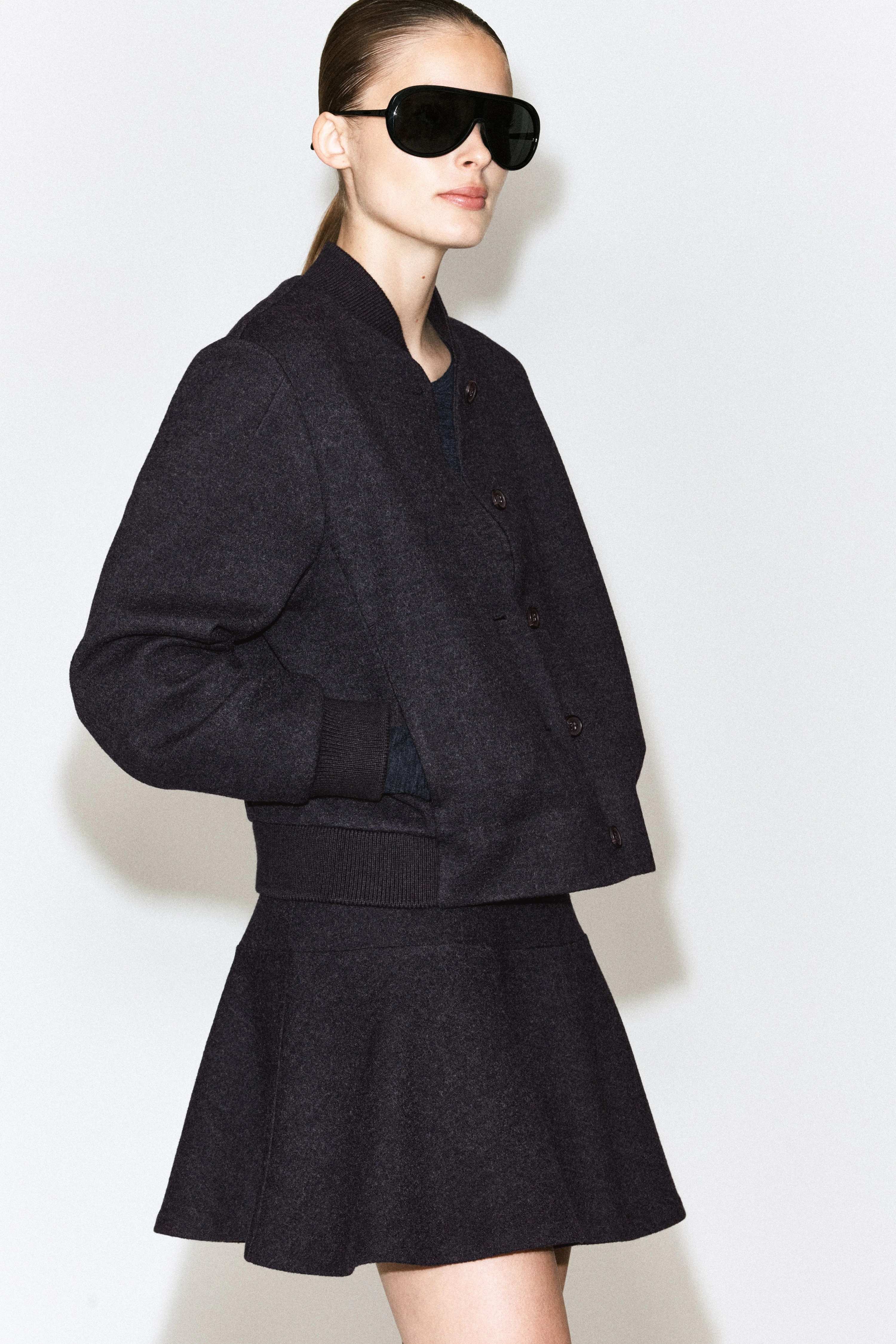 BOILED WOOL-BLEND MINI SKIRT - 5