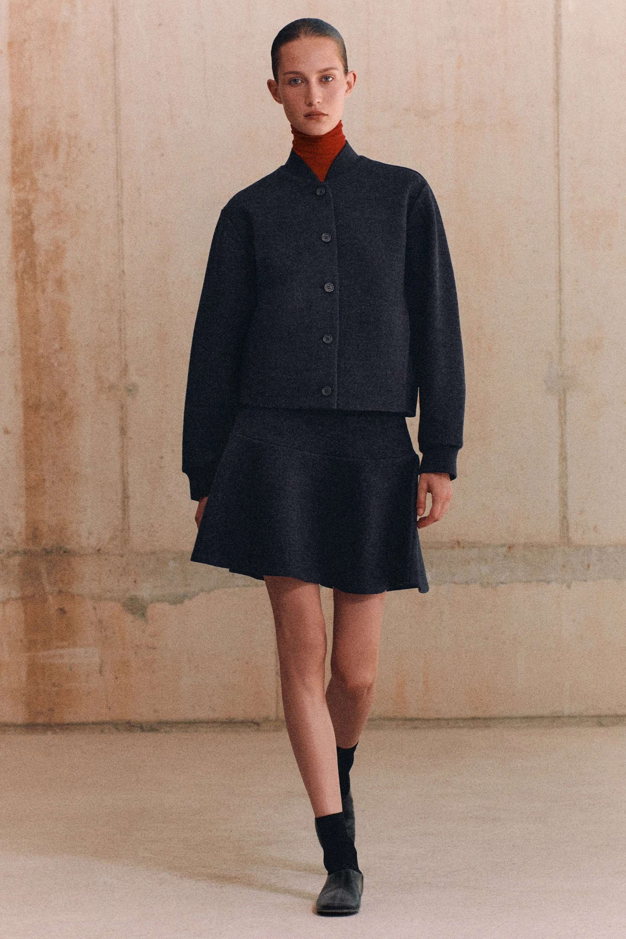 BOILED WOOL-BLEND MINI SKIRT - 8