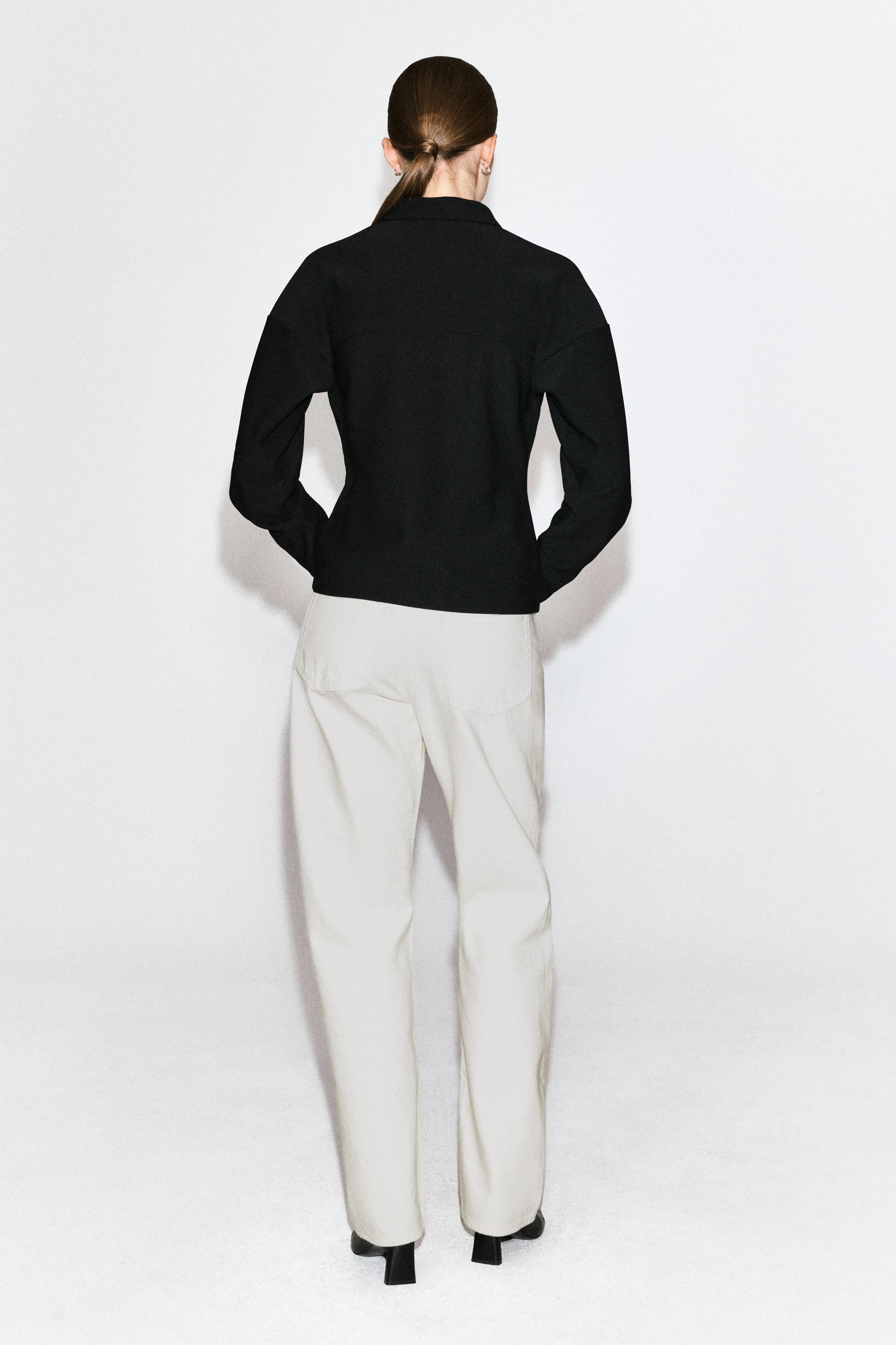 WAISTED CREPE-JERSEY SHIRT