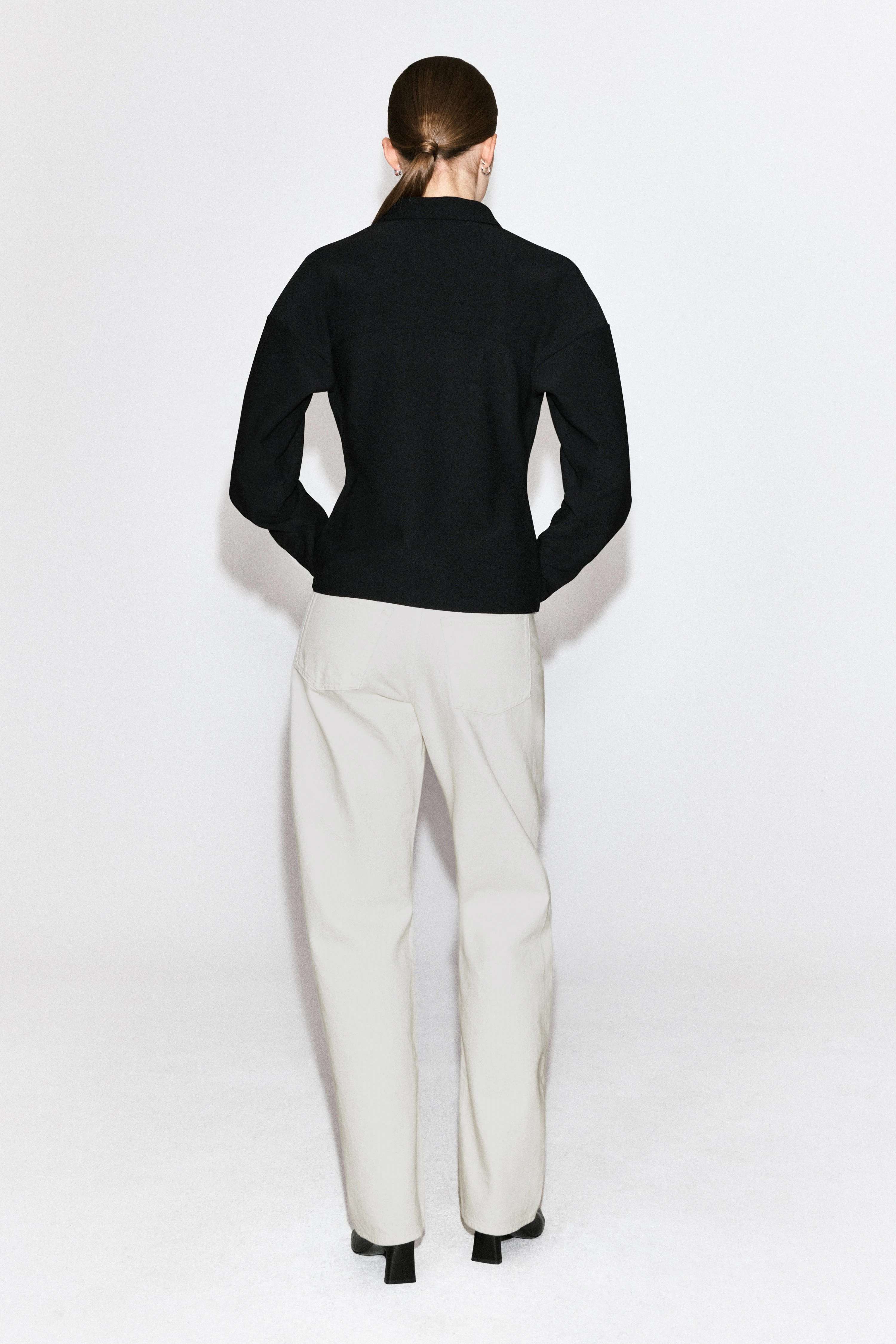 WAISTED CREPE-JERSEY SHIRT - 2