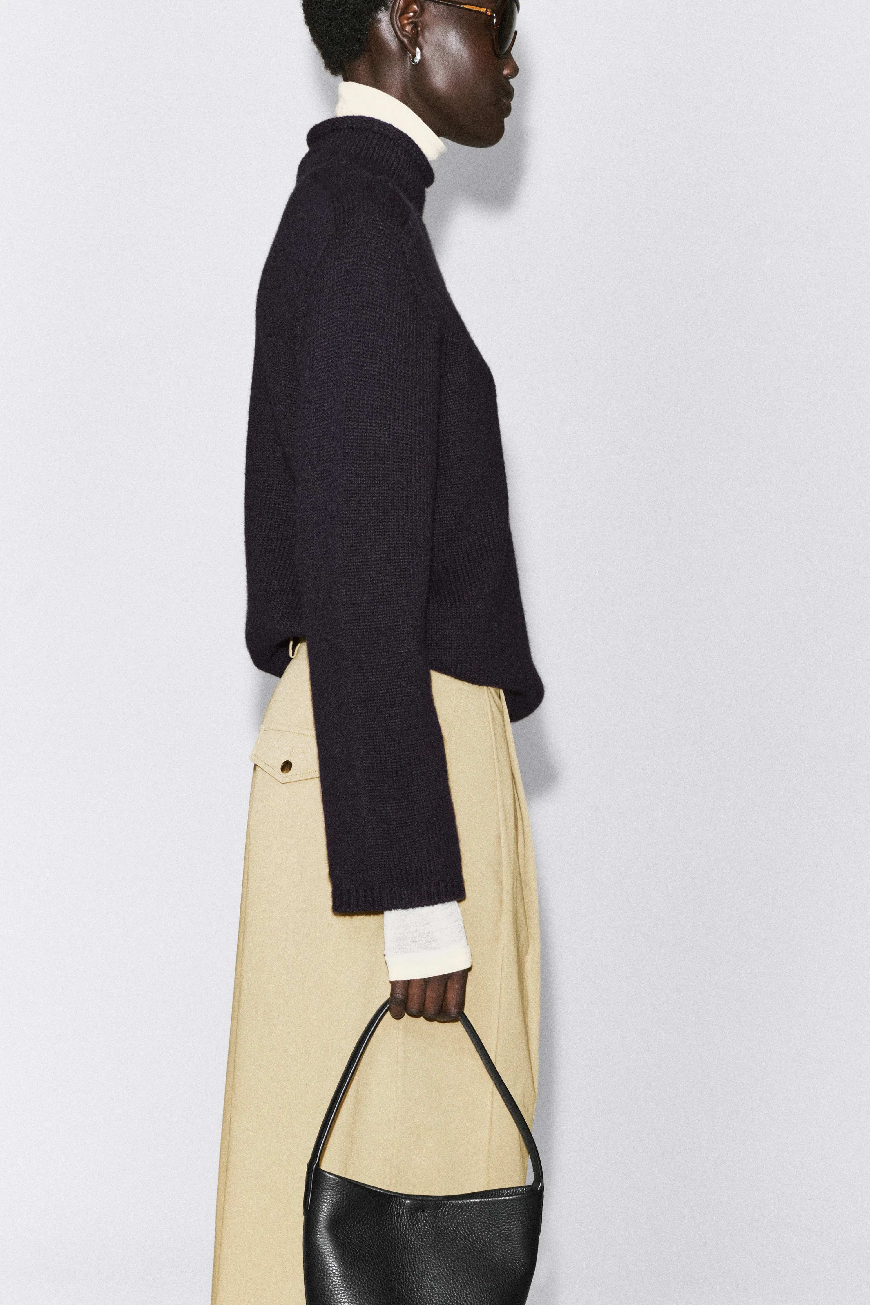 COTTON CROPPED BARREL-LEG TROUSERS - 5