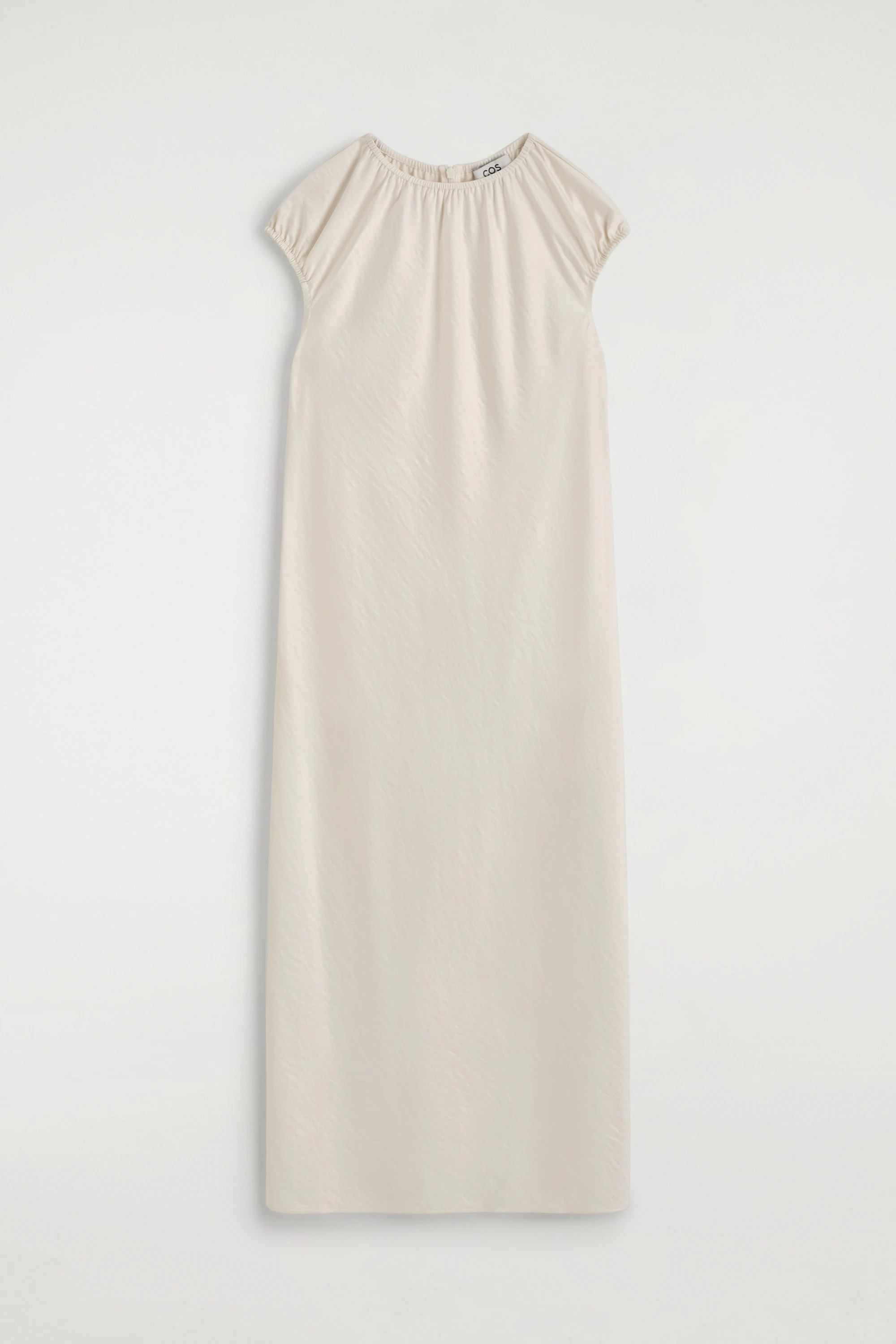 GATHERED SATIN MIDI DRESS - 6