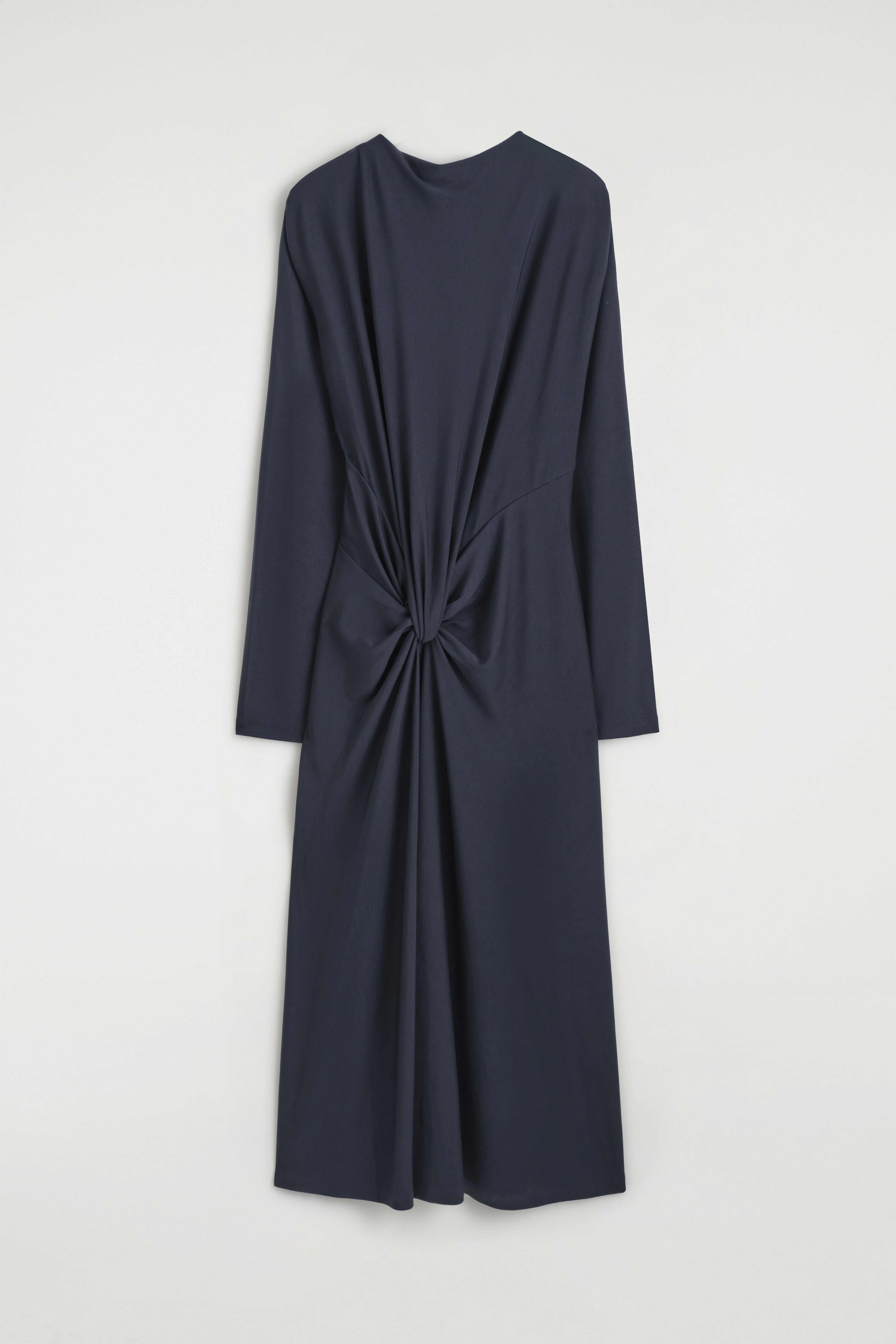 DRAPED TWIST-DETAIL MIDI DRESS - 6