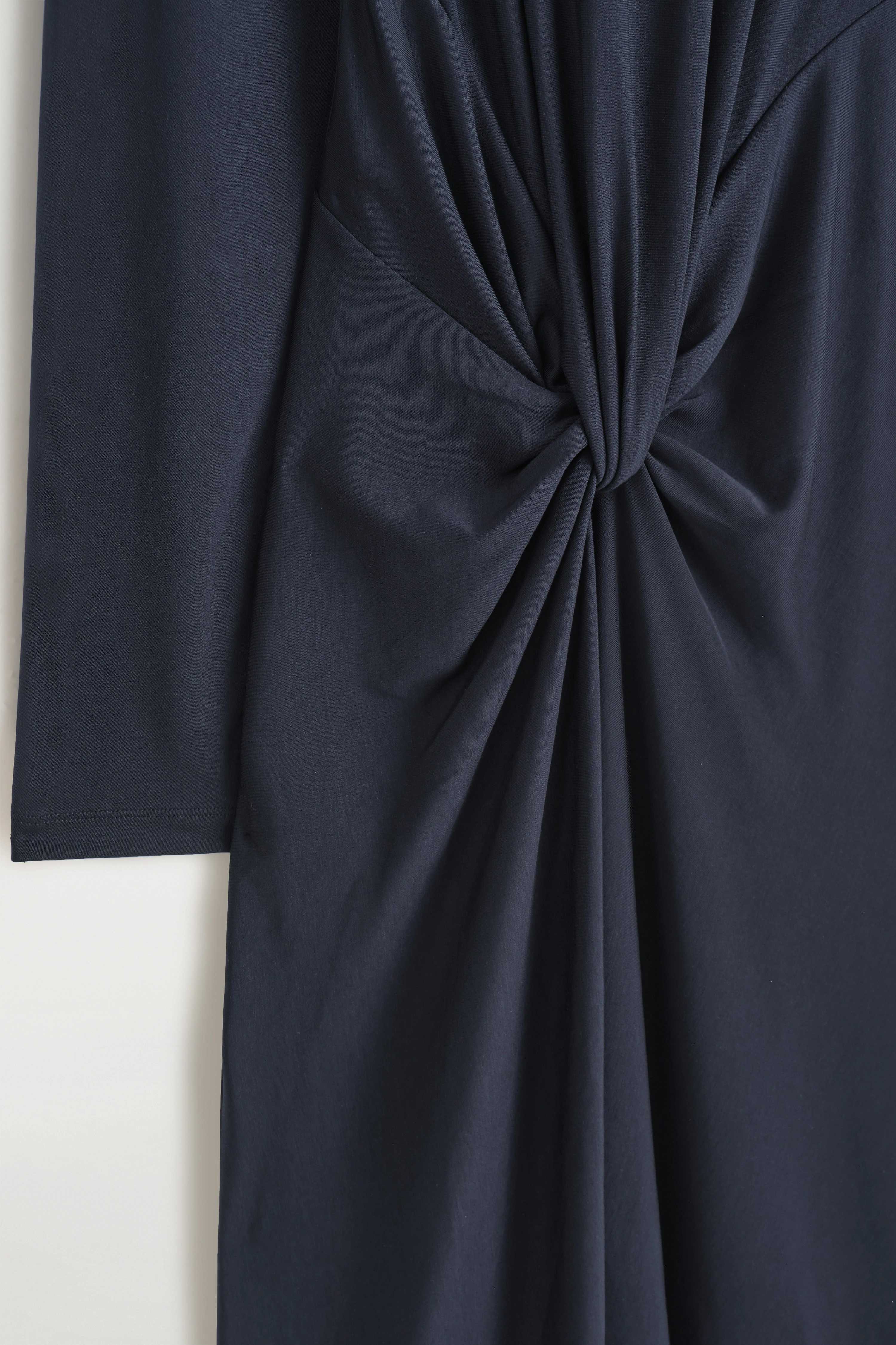 DRAPED TWIST-DETAIL MIDI DRESS - 7