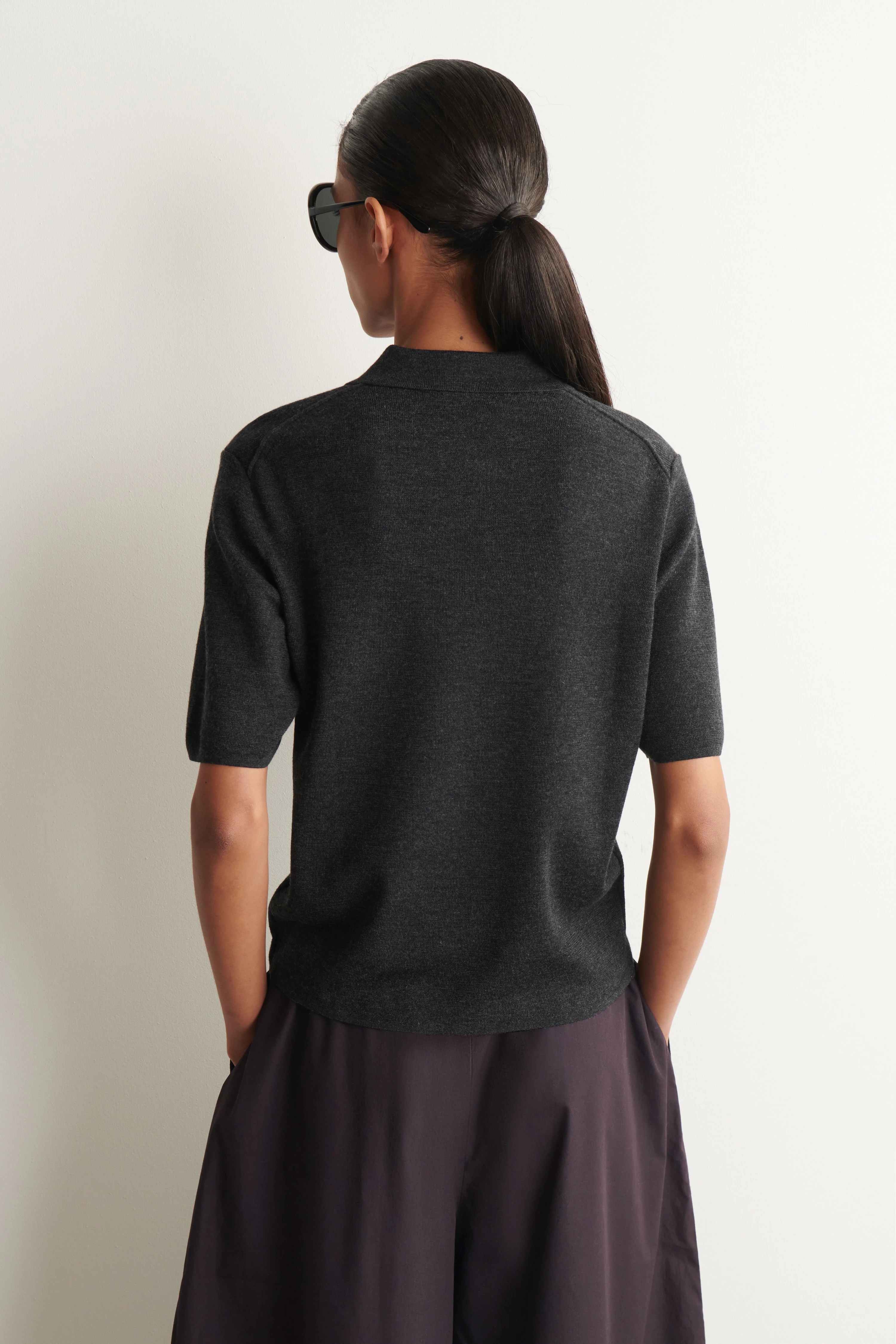 MERINO WOOL ZIP-UP POLO SHIRT - 2