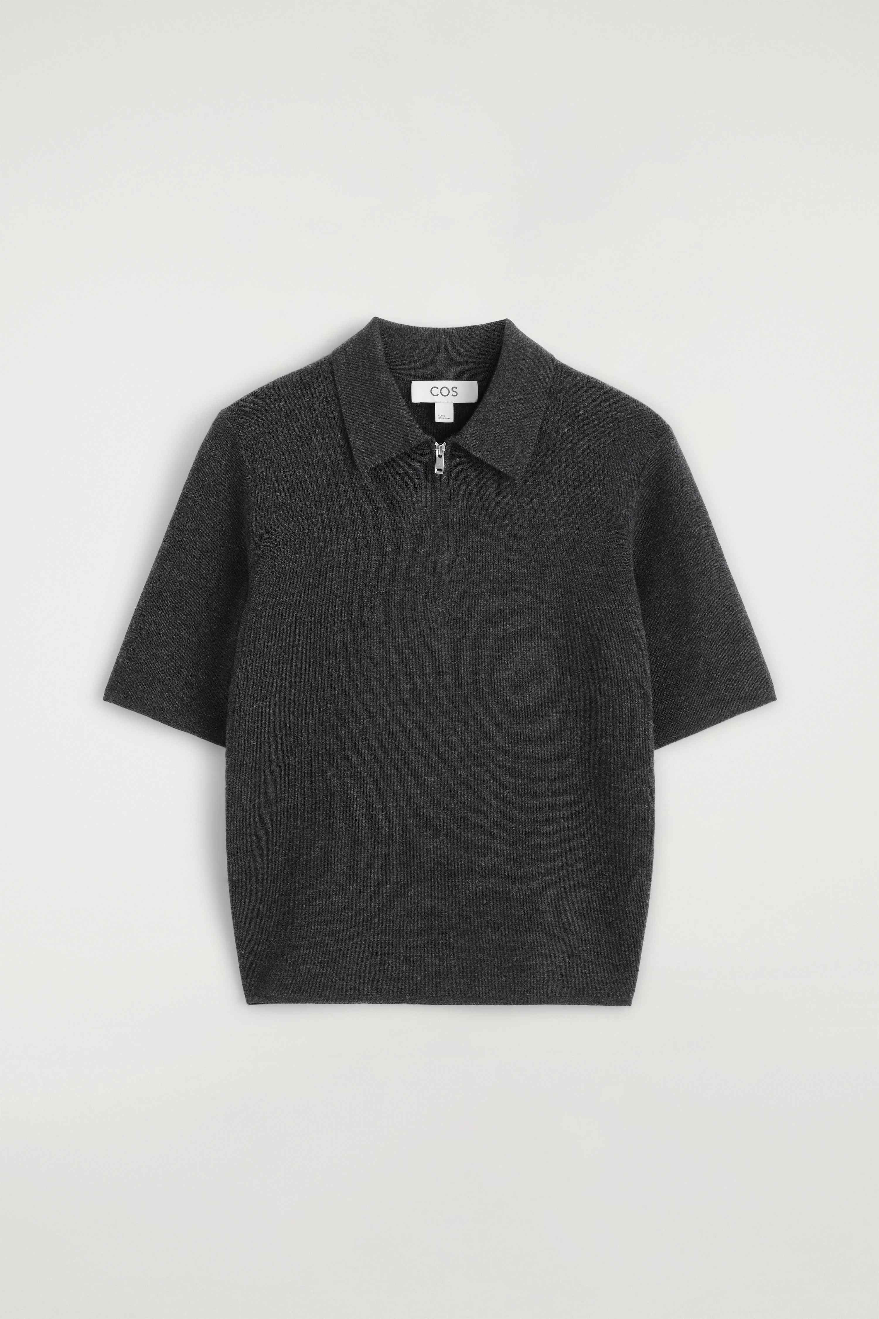 MERINO WOOL ZIP-UP POLO SHIRT - 6