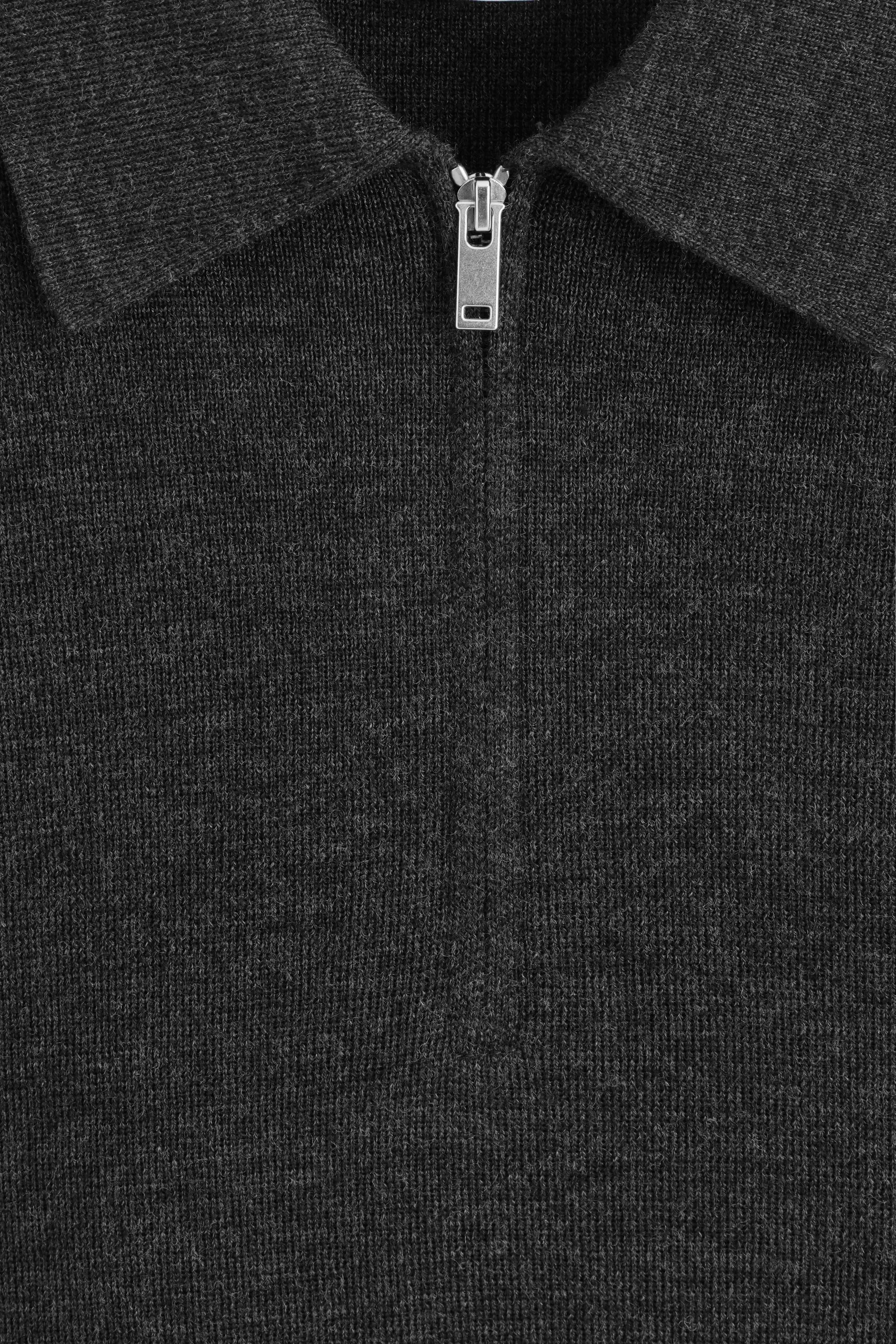 MERINO WOOL ZIP-UP POLO SHIRT - 7