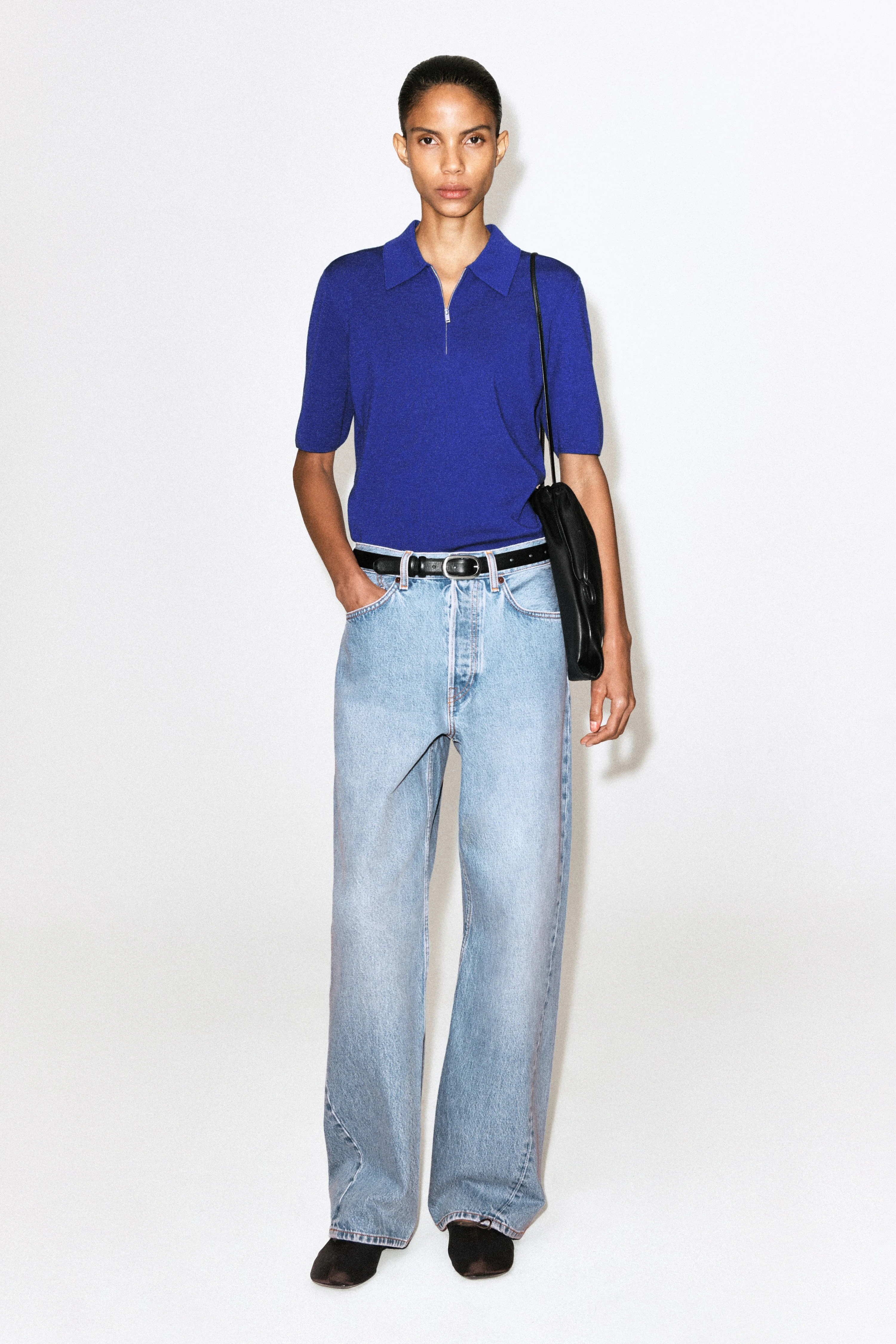 MERINO WOOL ZIP-UP POLO SHIRT - 4