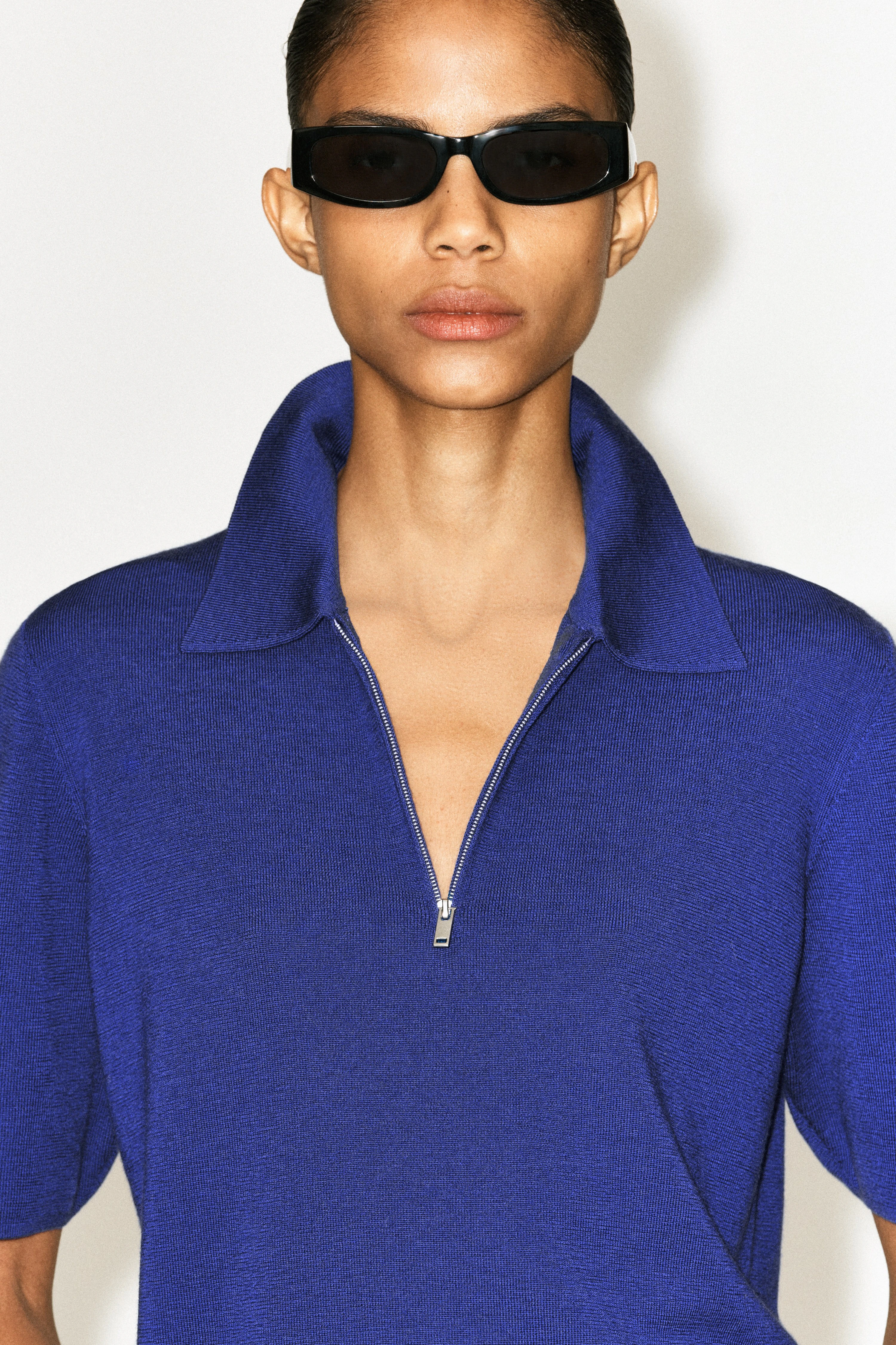 MERINO WOOL ZIP-UP POLO SHIRT - 6