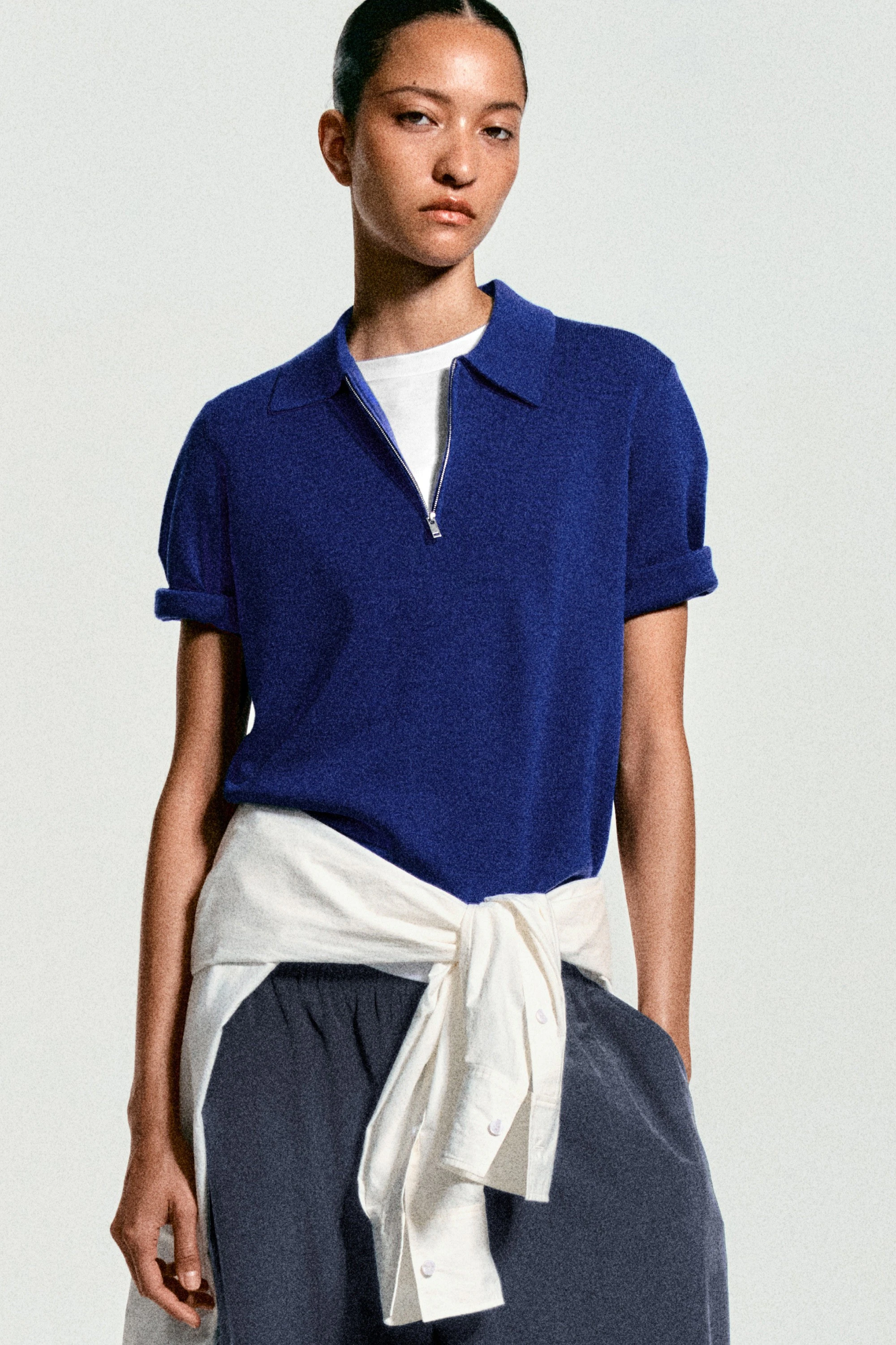MERINO WOOL ZIP-UP POLO SHIRT - 9