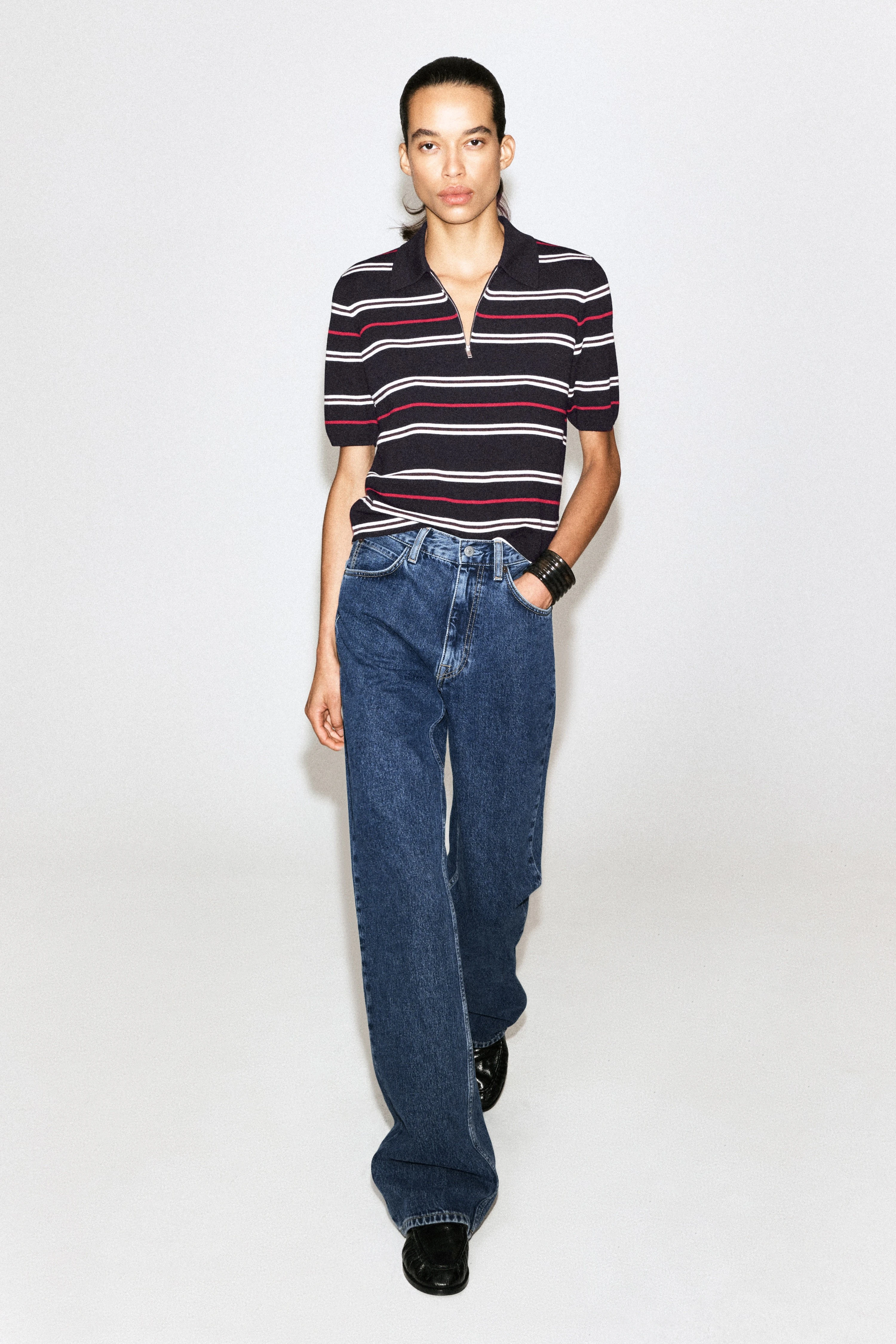 MERINO WOOL ZIP-UP POLO SHIRT - 3