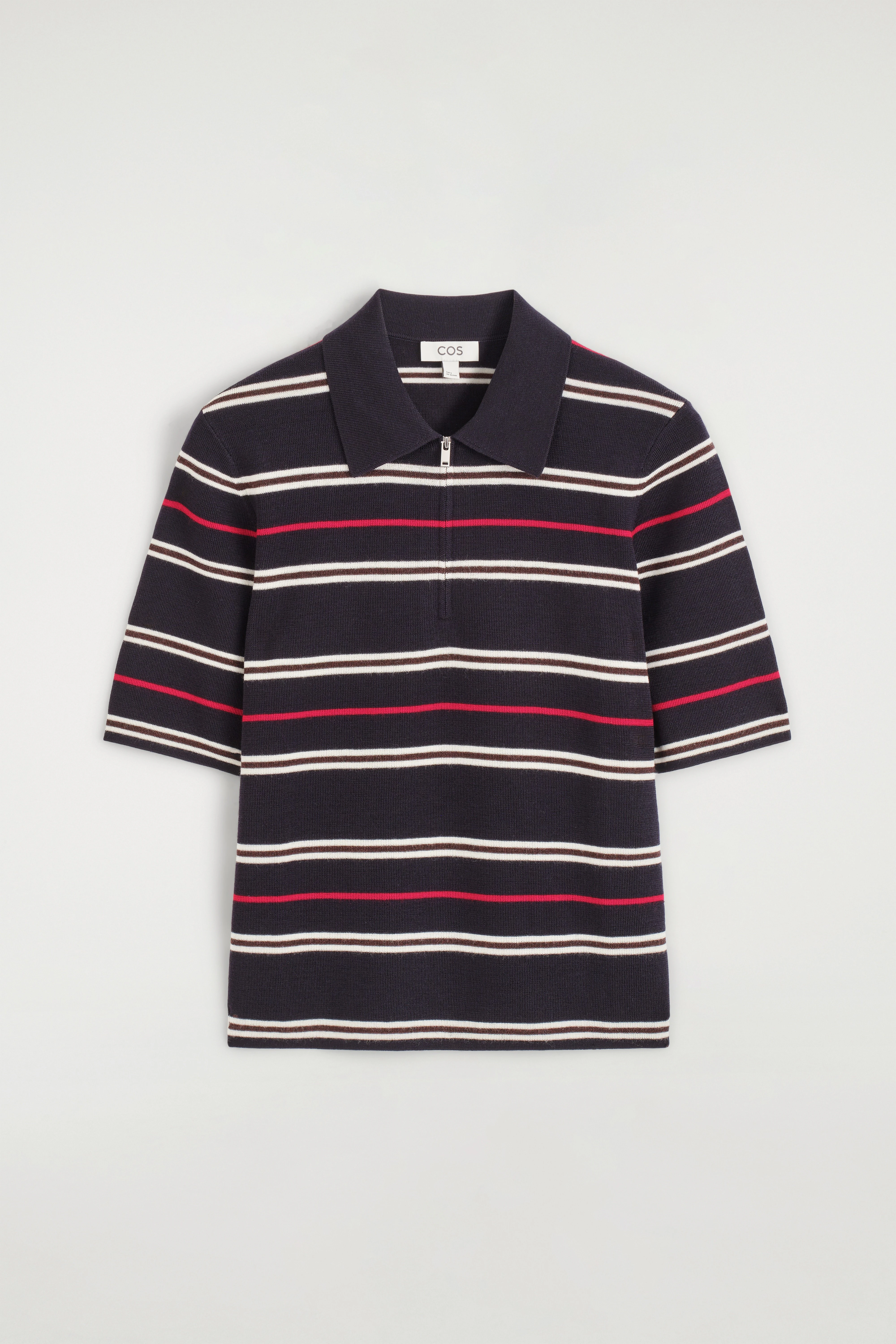 MERINO WOOL ZIP-UP POLO SHIRT - 7