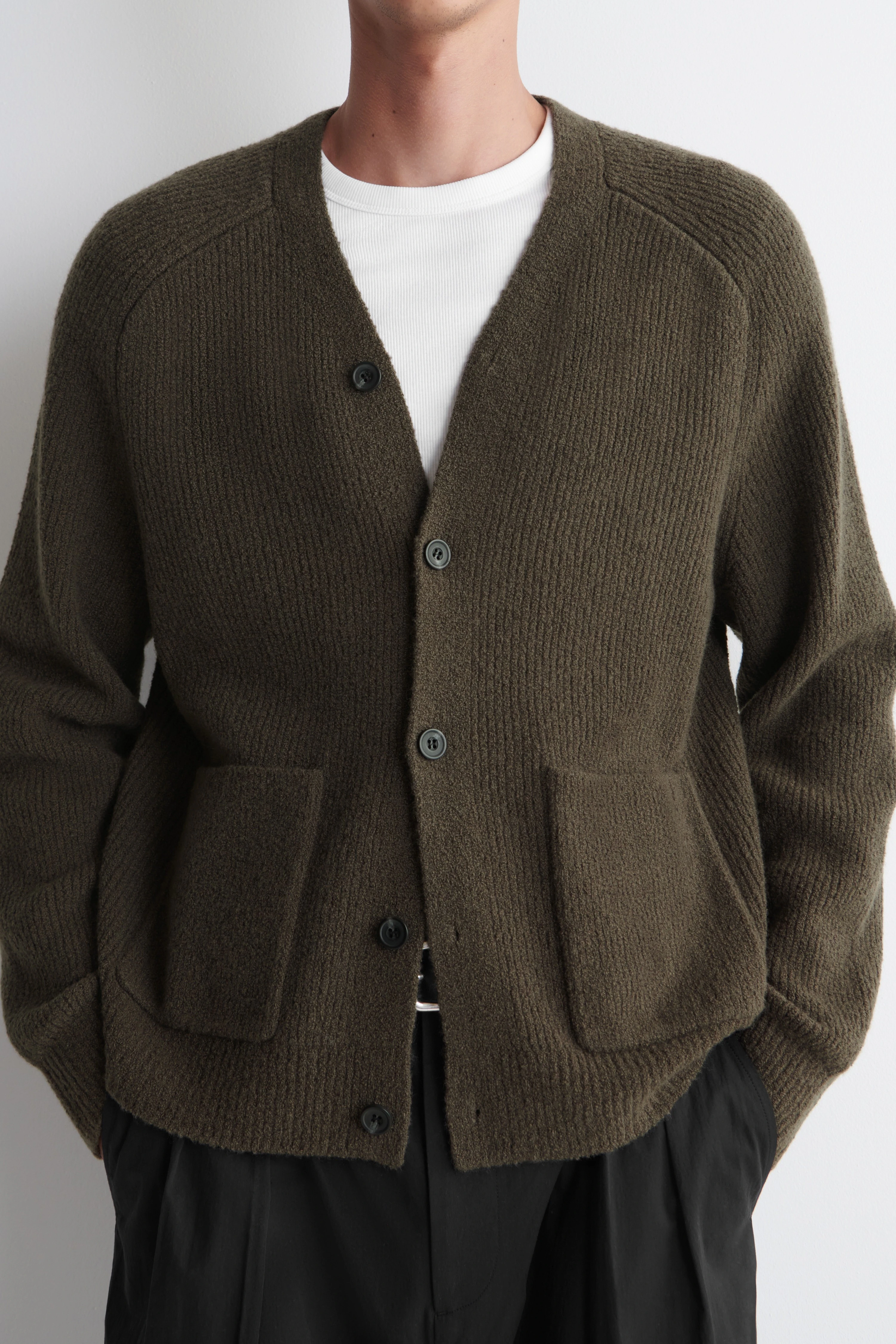 WOOL-BLEND BOUCLÉ CARDIGAN - 5