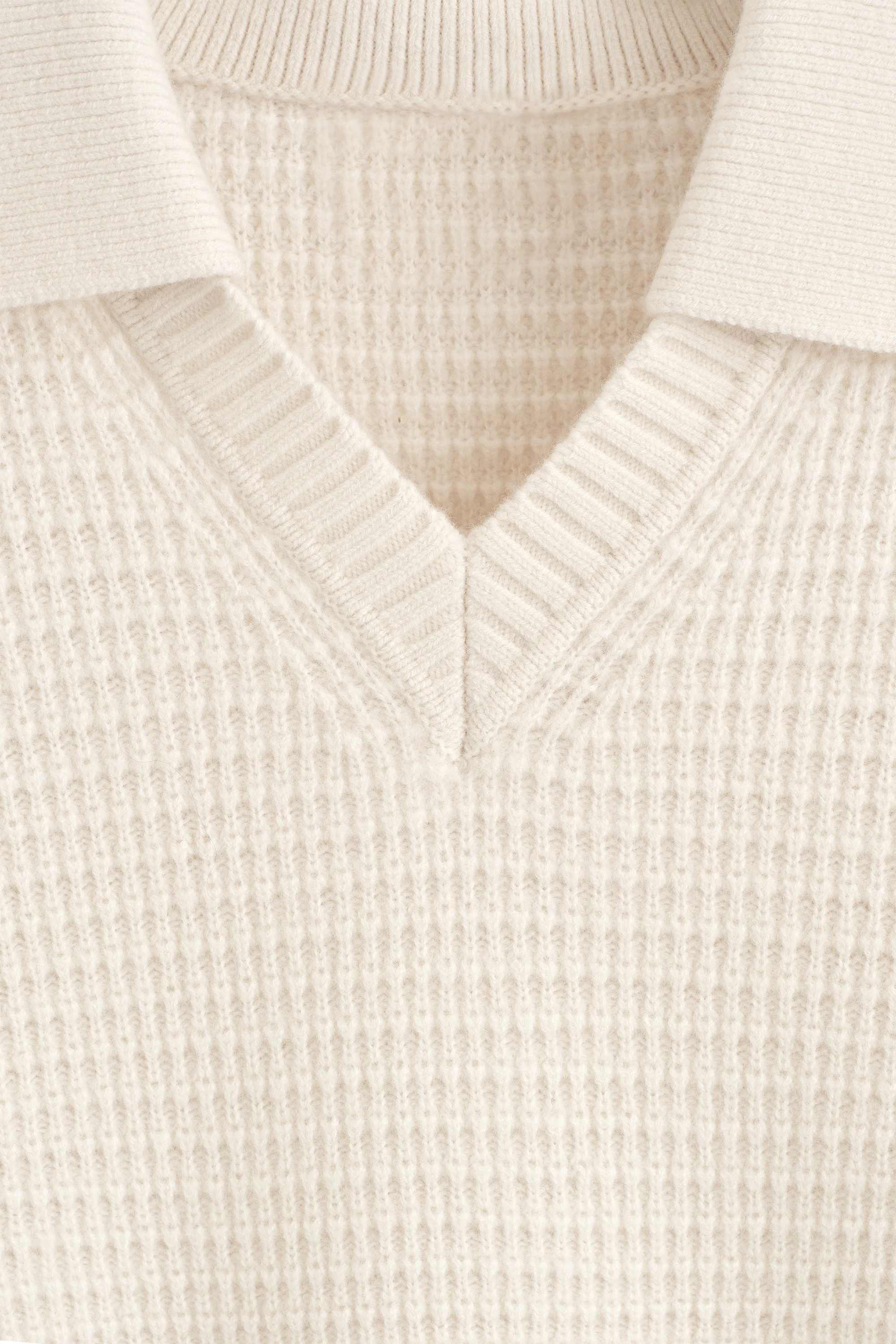 WAFFLE-KNIT WOOL POLO JUMPER - 7