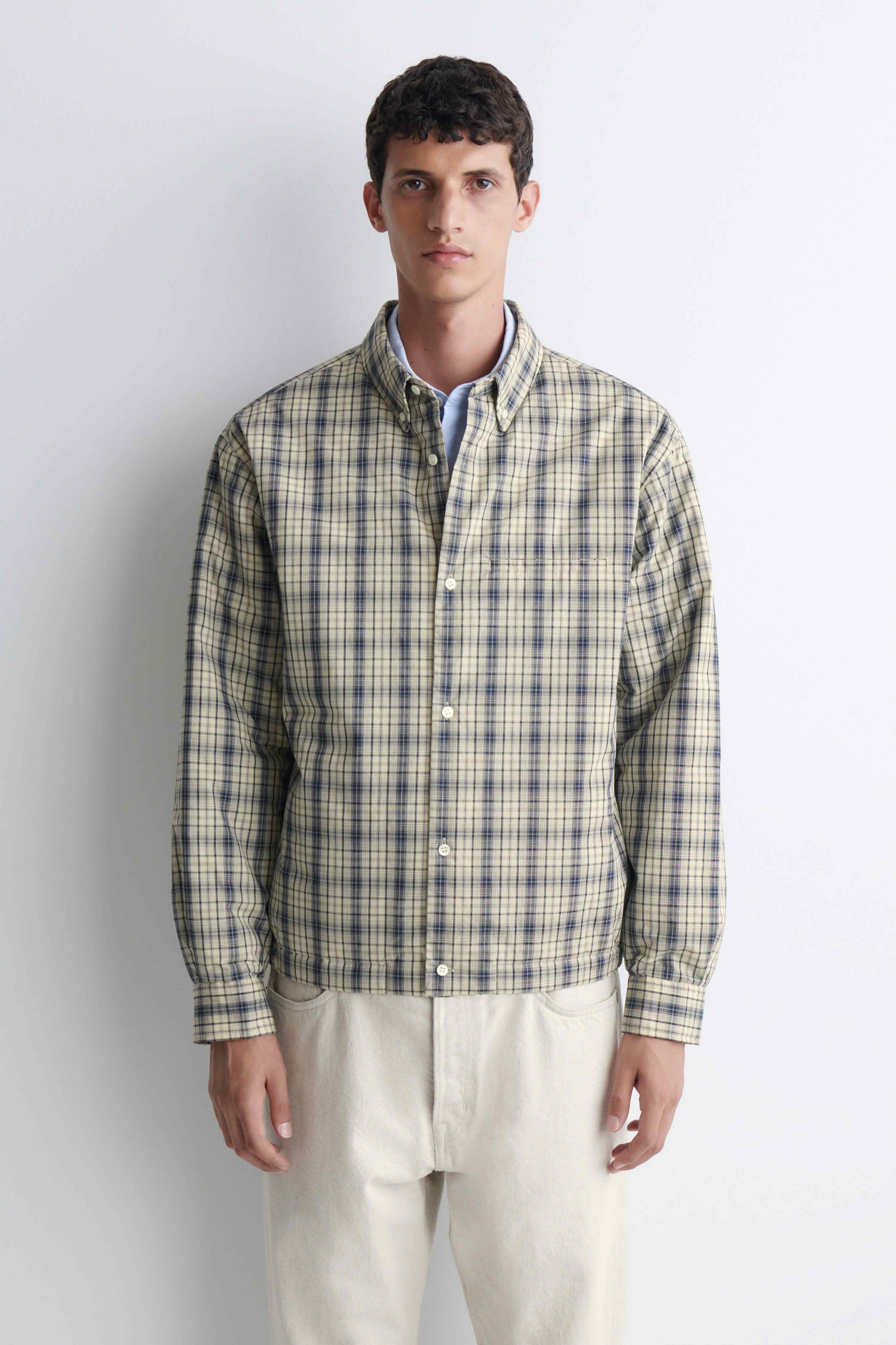 PADDED CHECKED COTTON OVERSHIRT - 1