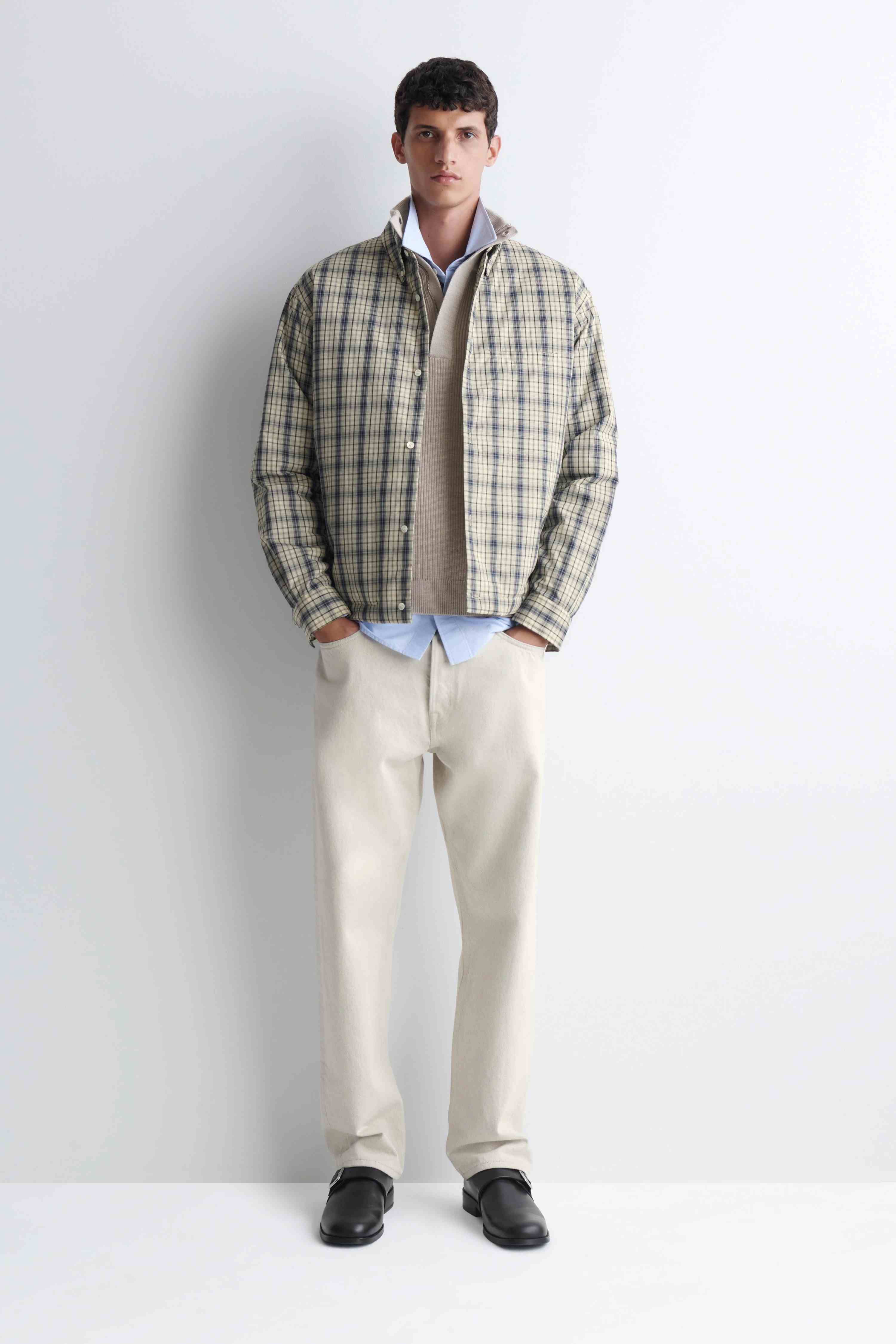 PADDED CHECKED COTTON OVERSHIRT - 3