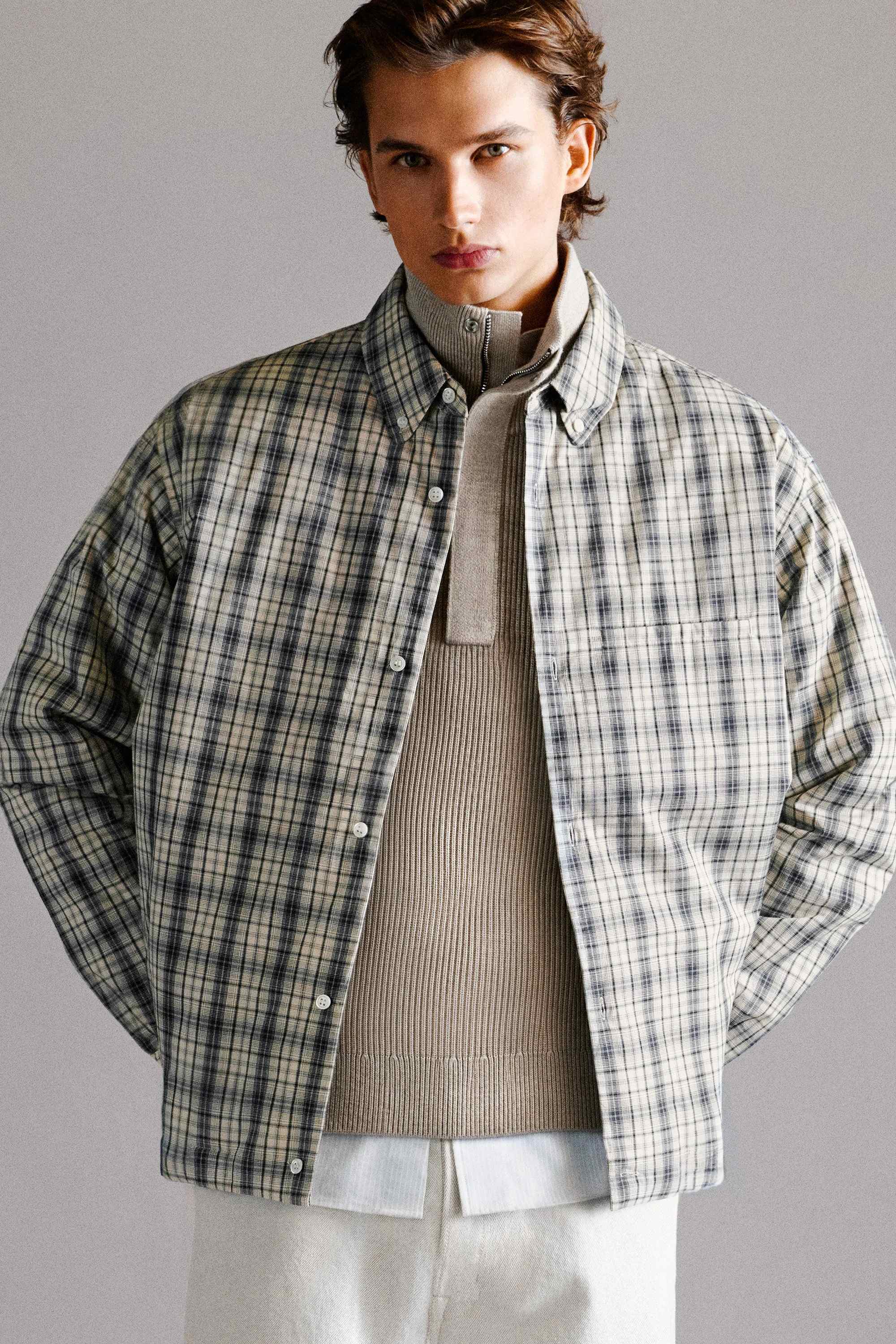 PADDED CHECKED COTTON OVERSHIRT - 8