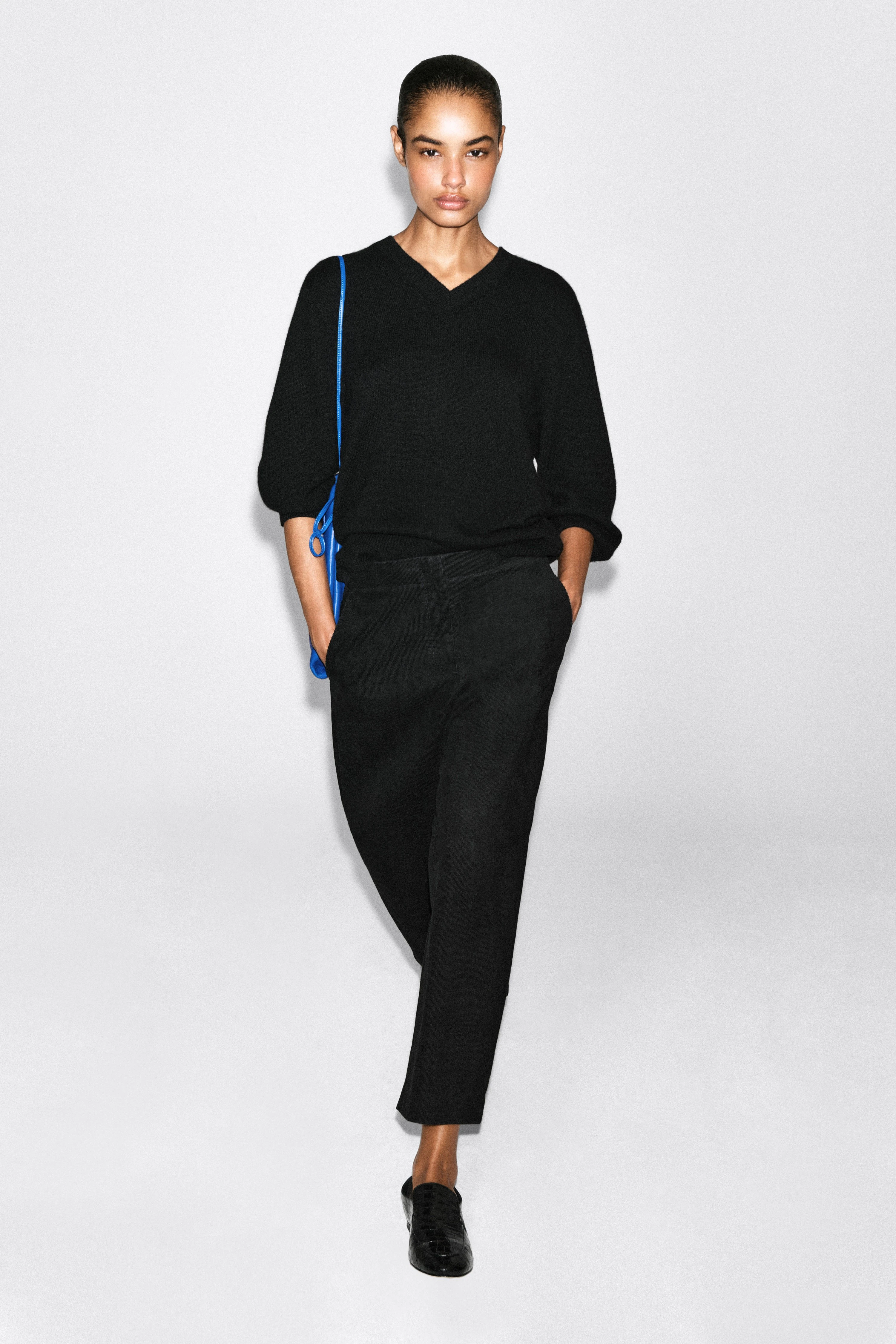 CORDUROY BARREL-LEG TROUSERS - 1