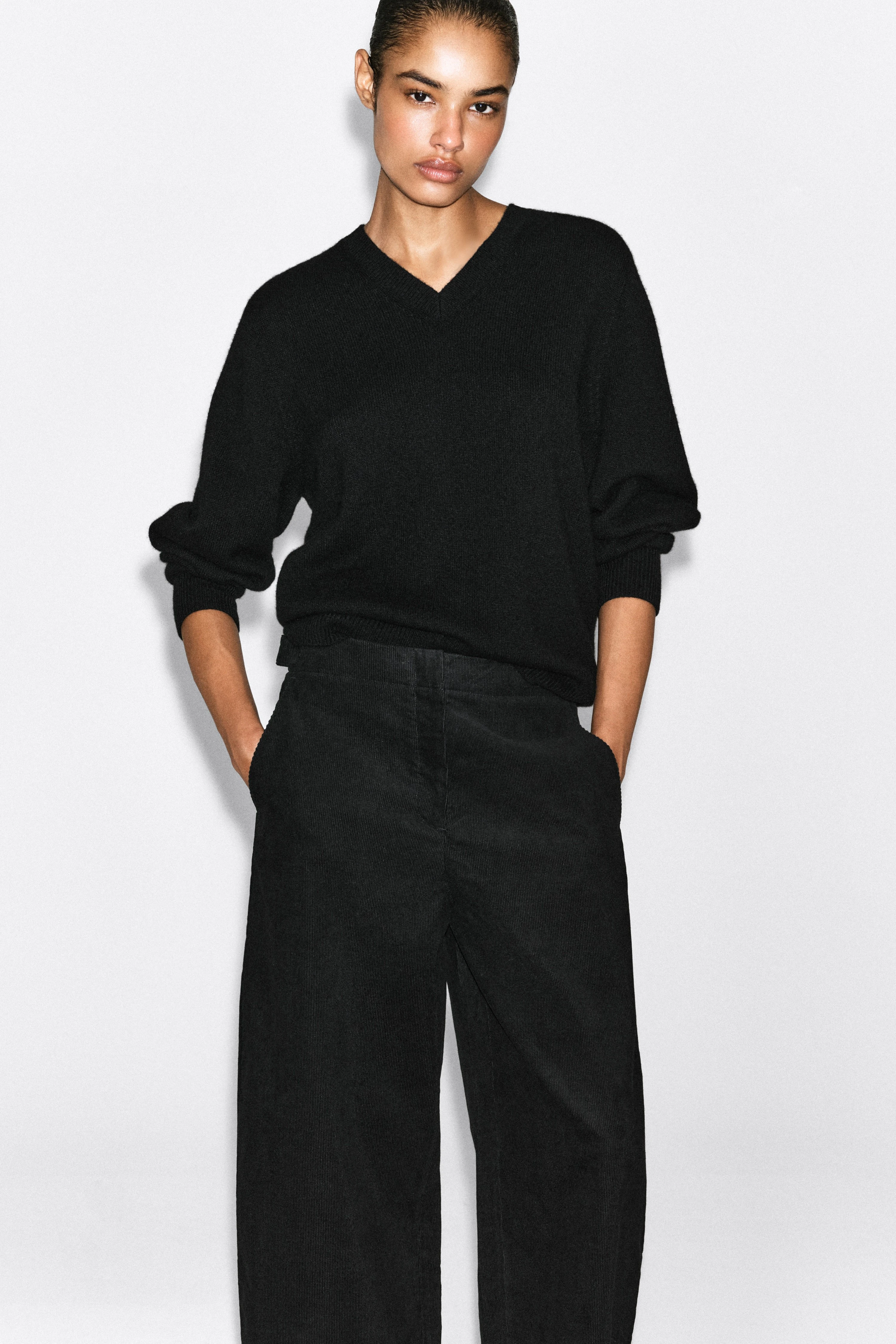 CORDUROY BARREL-LEG TROUSERS - 2