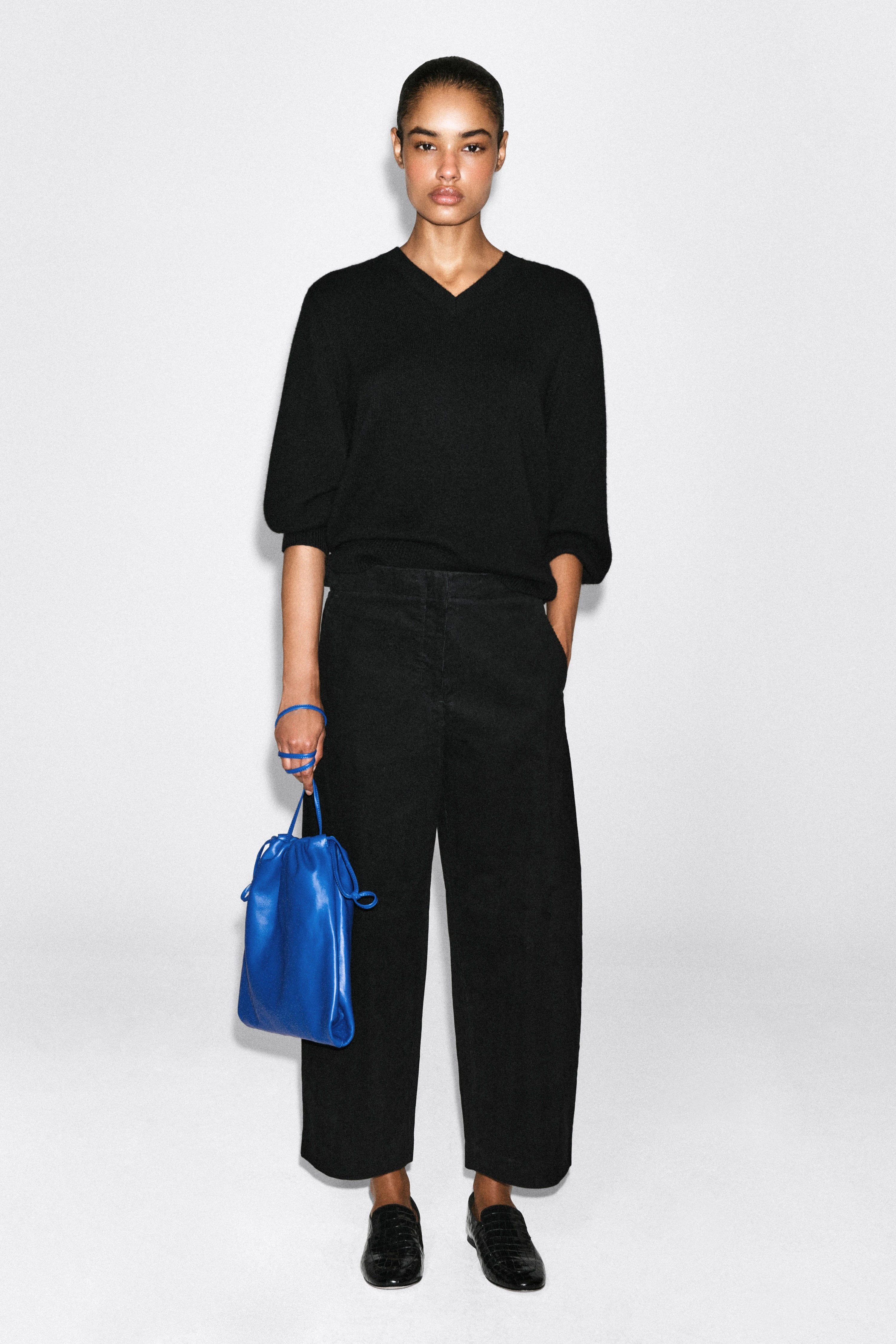 CORDUROY BARREL-LEG TROUSERS - 3