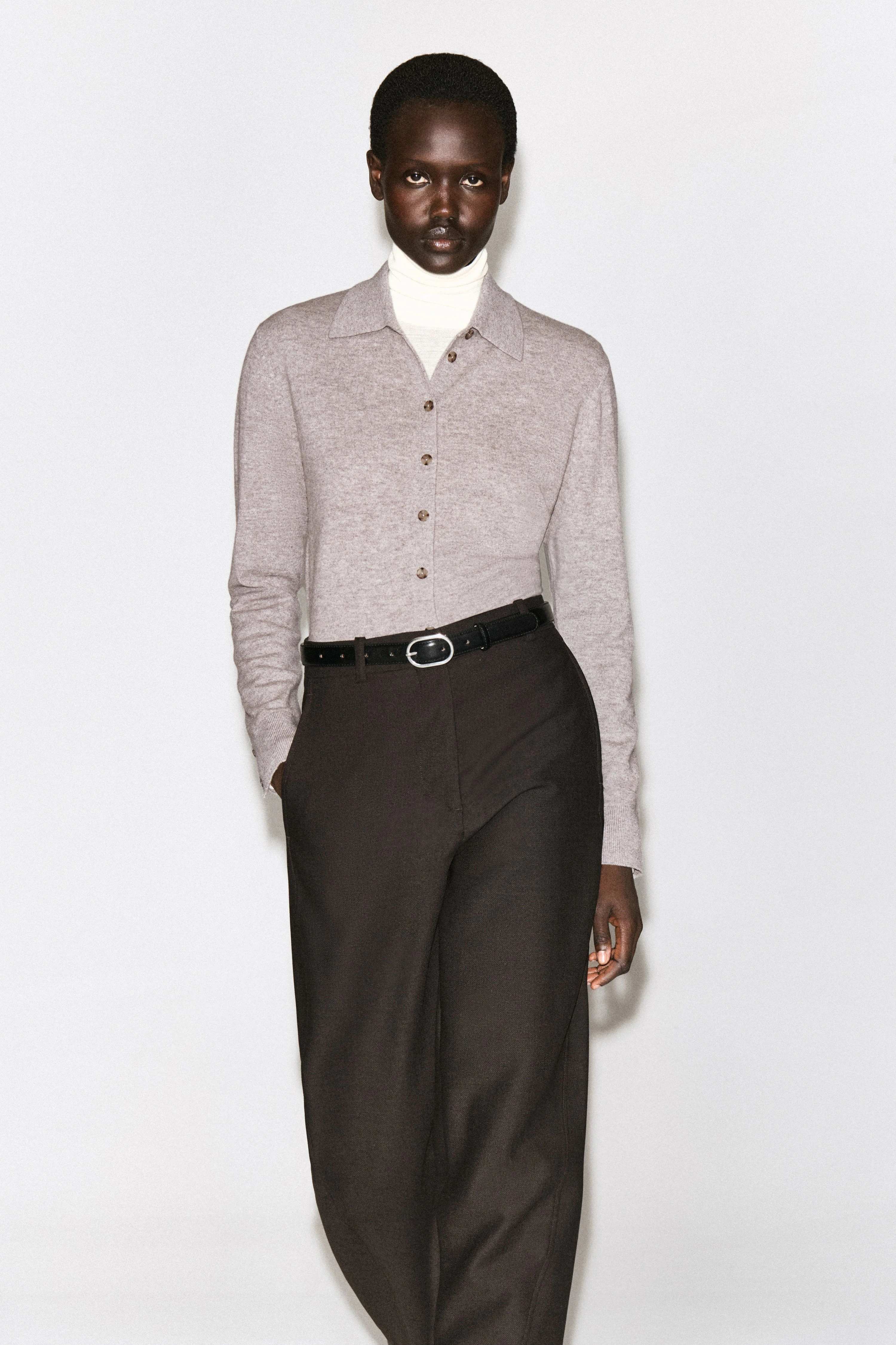 ROUNDED MERINO WOOL SHIRT - 1