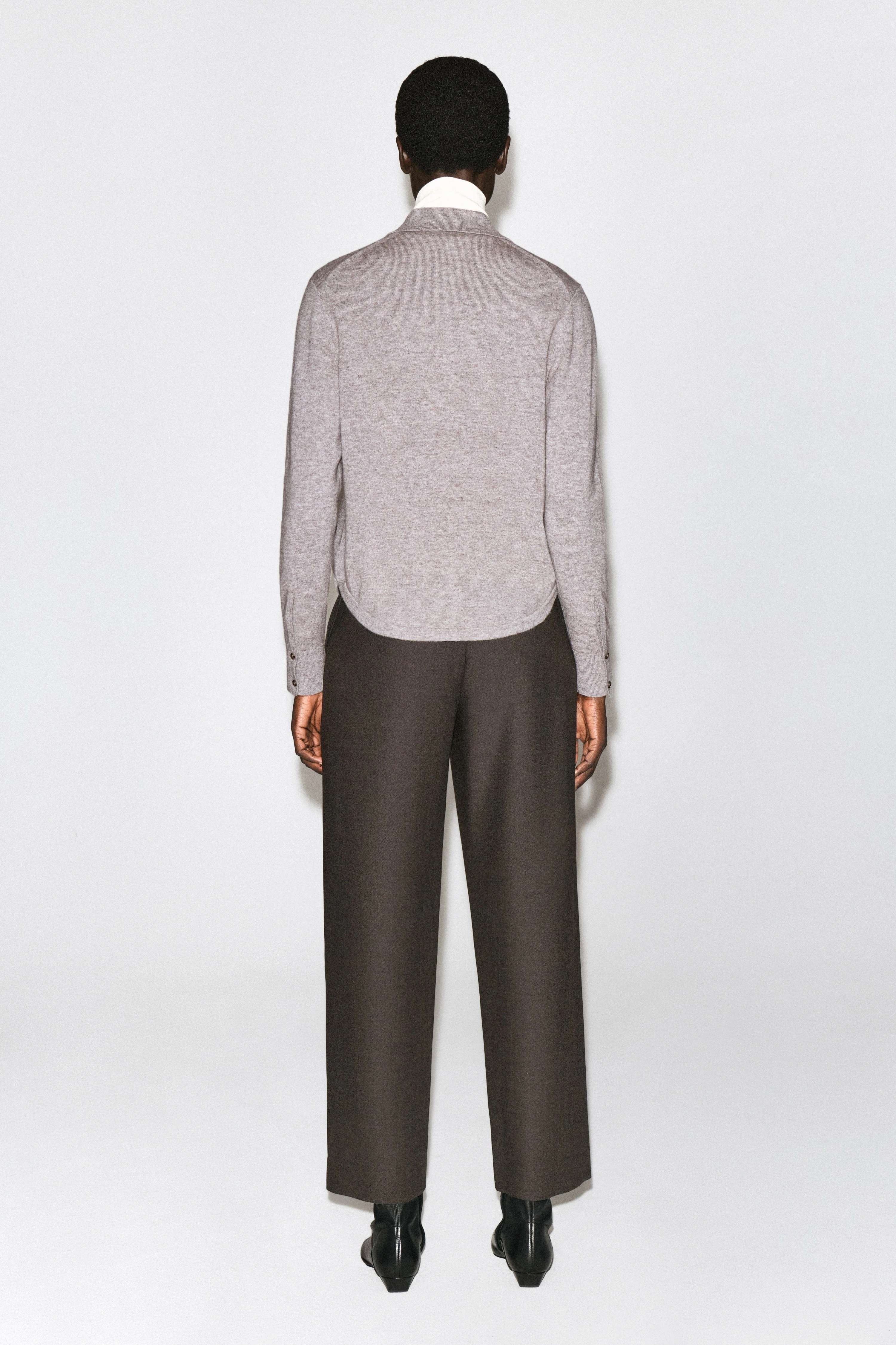 ROUNDED MERINO WOOL SHIRT - 2