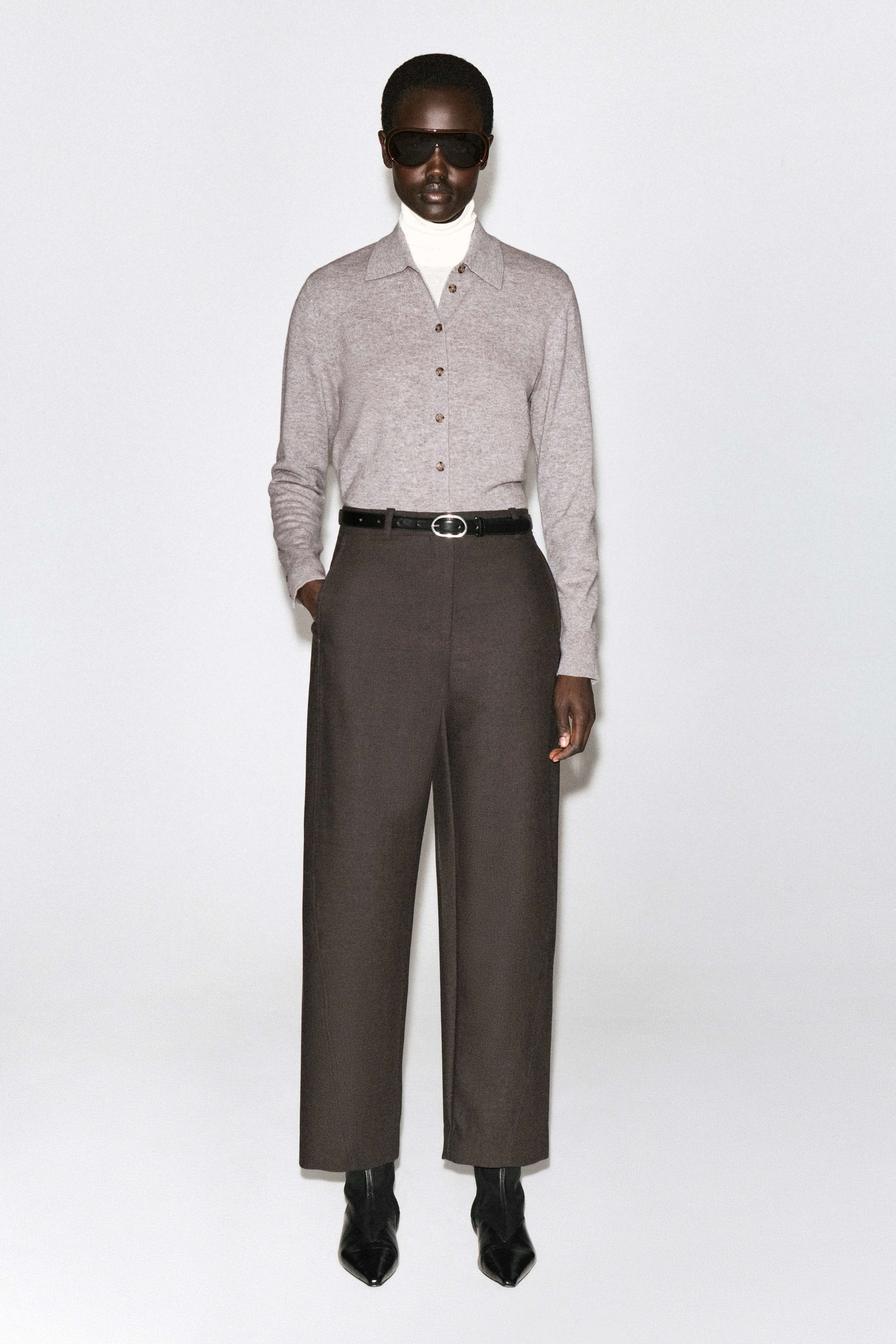 ROUNDED MERINO WOOL SHIRT - 4
