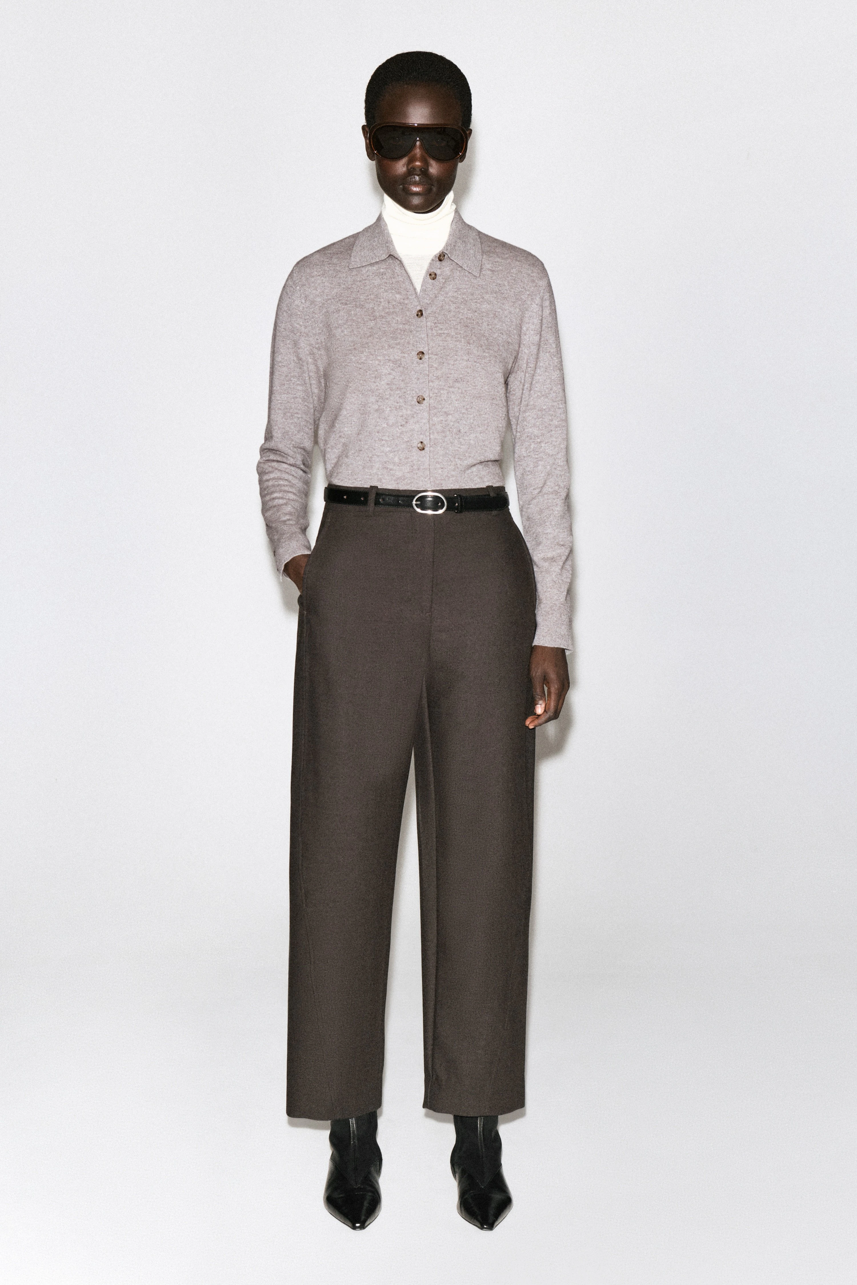 ROUNDED MERINO WOOL SHIRT - 4