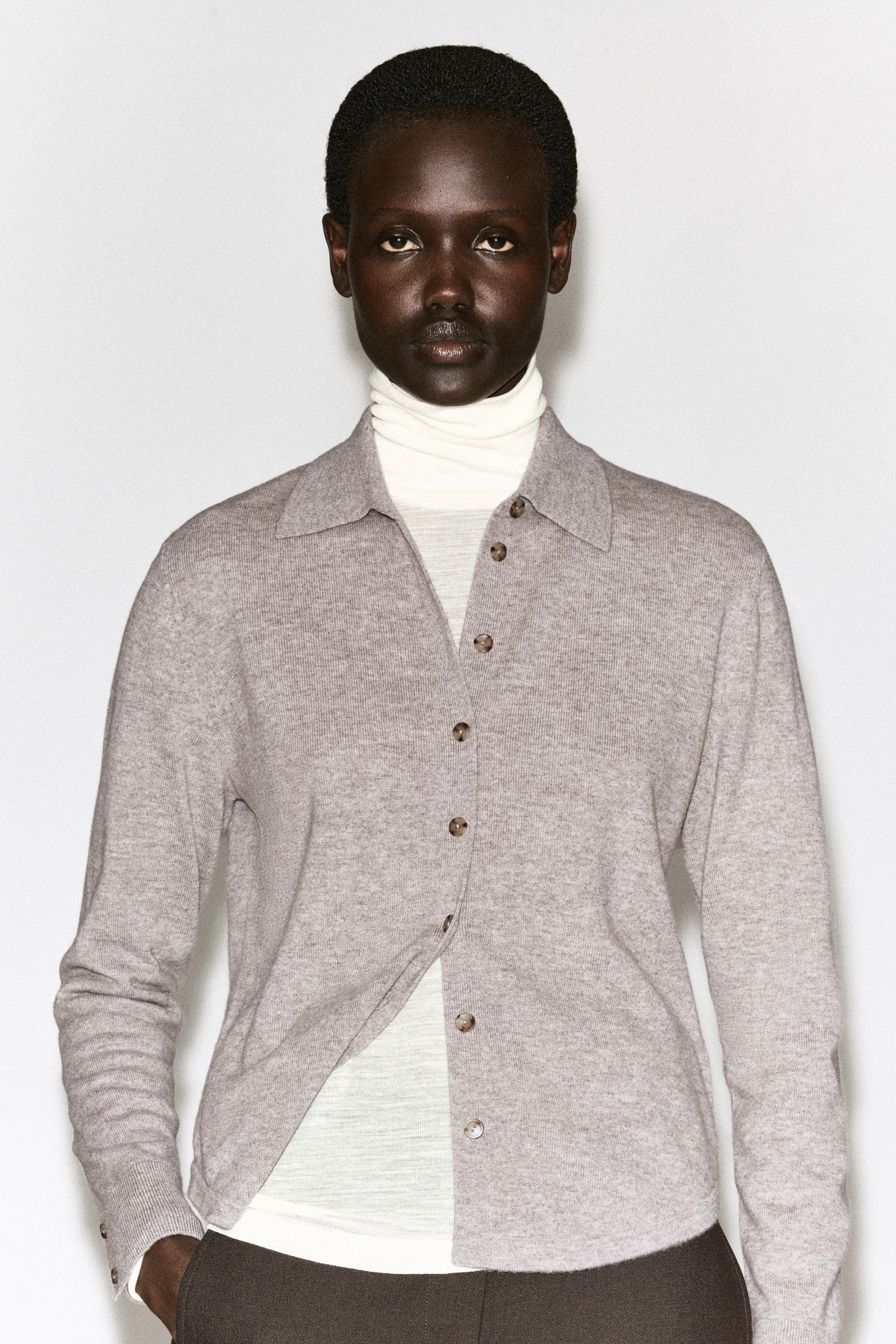 ROUNDED MERINO WOOL SHIRT - 6