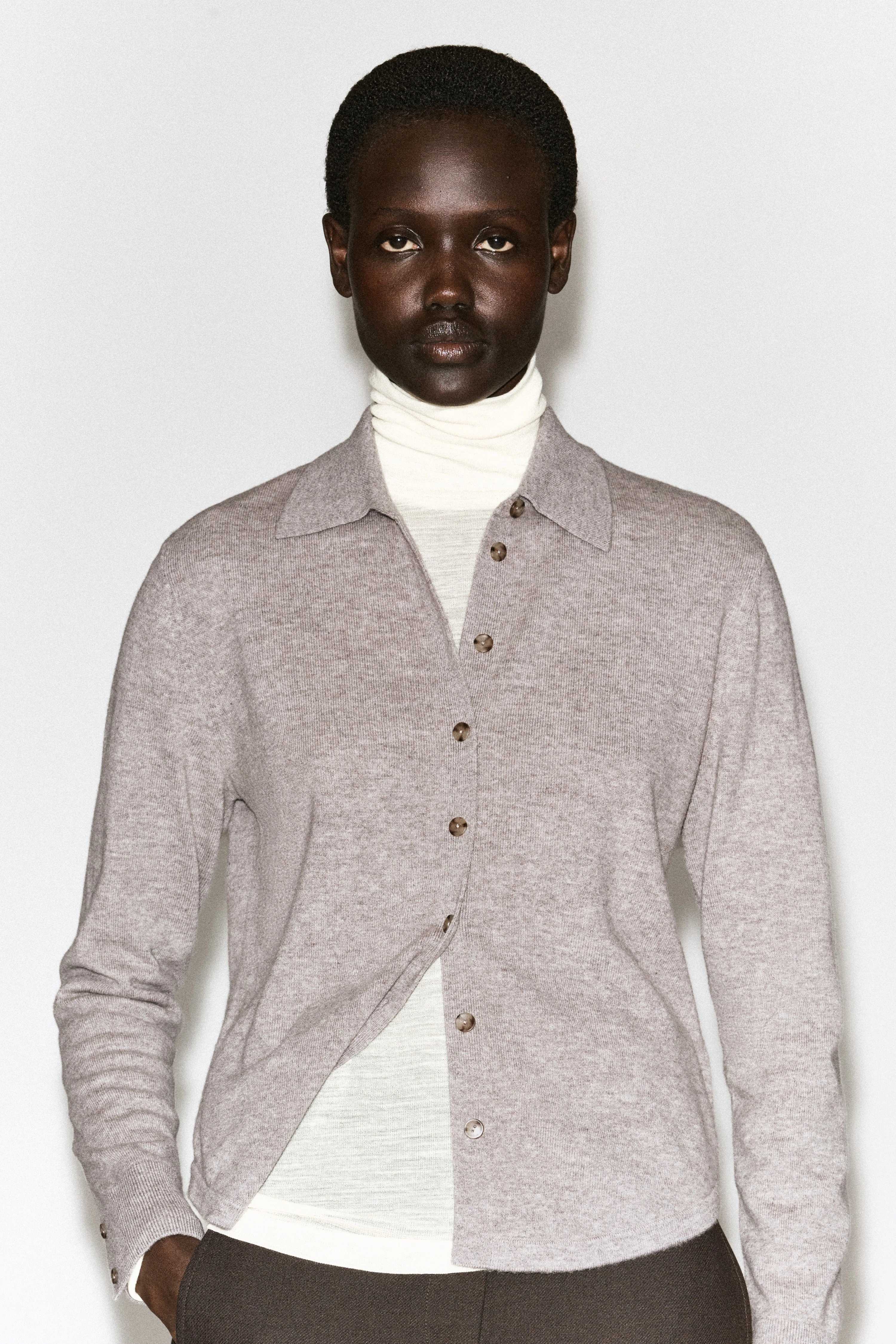 ROUNDED MERINO WOOL SHIRT - 6