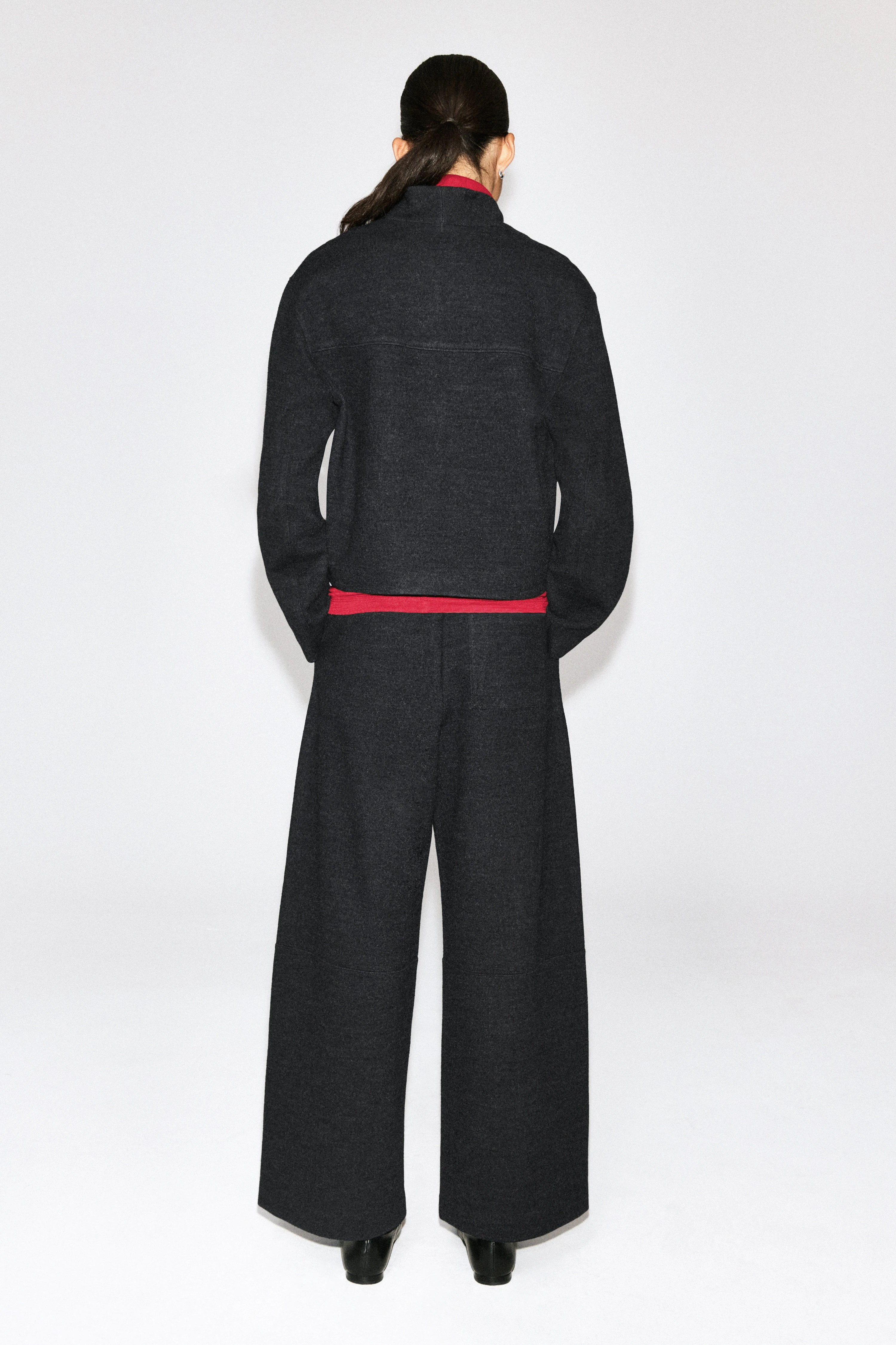 BOILED WOOL-BLEND SHAWL-COLLAR CARDIGAN - 2