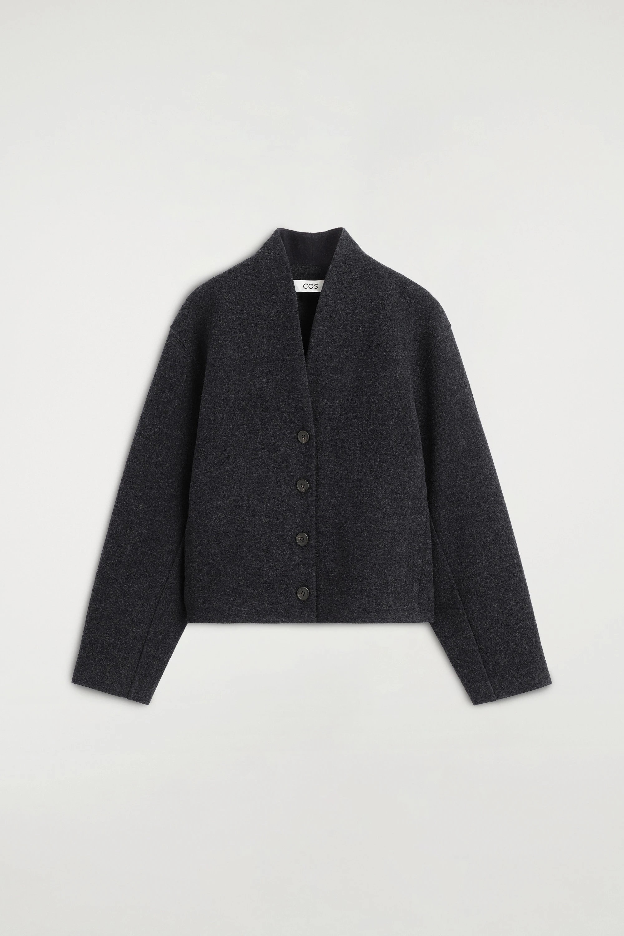 BOILED WOOL-BLEND SHAWL-COLLAR CARDIGAN - 7